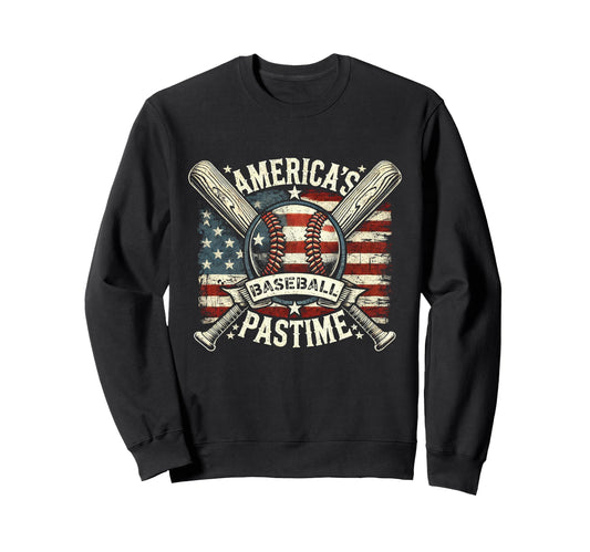 Americas Pastime Sports Fan Sweatshirt - Minimalist Print Men Women - T-Shirt, Sweatshirt, Hoodie
