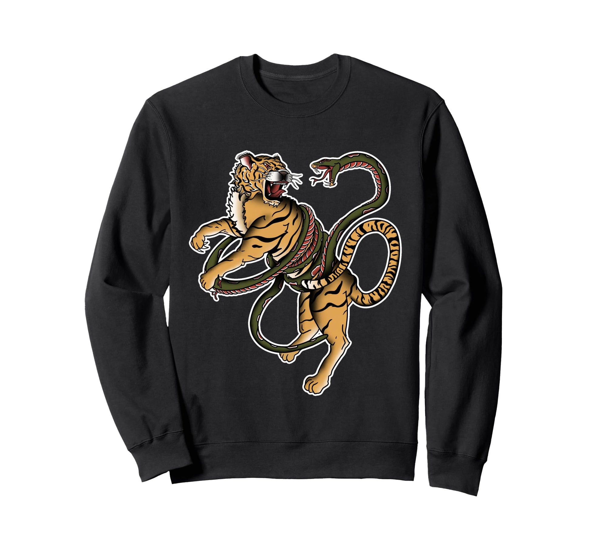 American Traditional Tiger And Sweatshirt - Novelty Apparel Men Women - T-Shirt, Sweatshirt, Hoodie