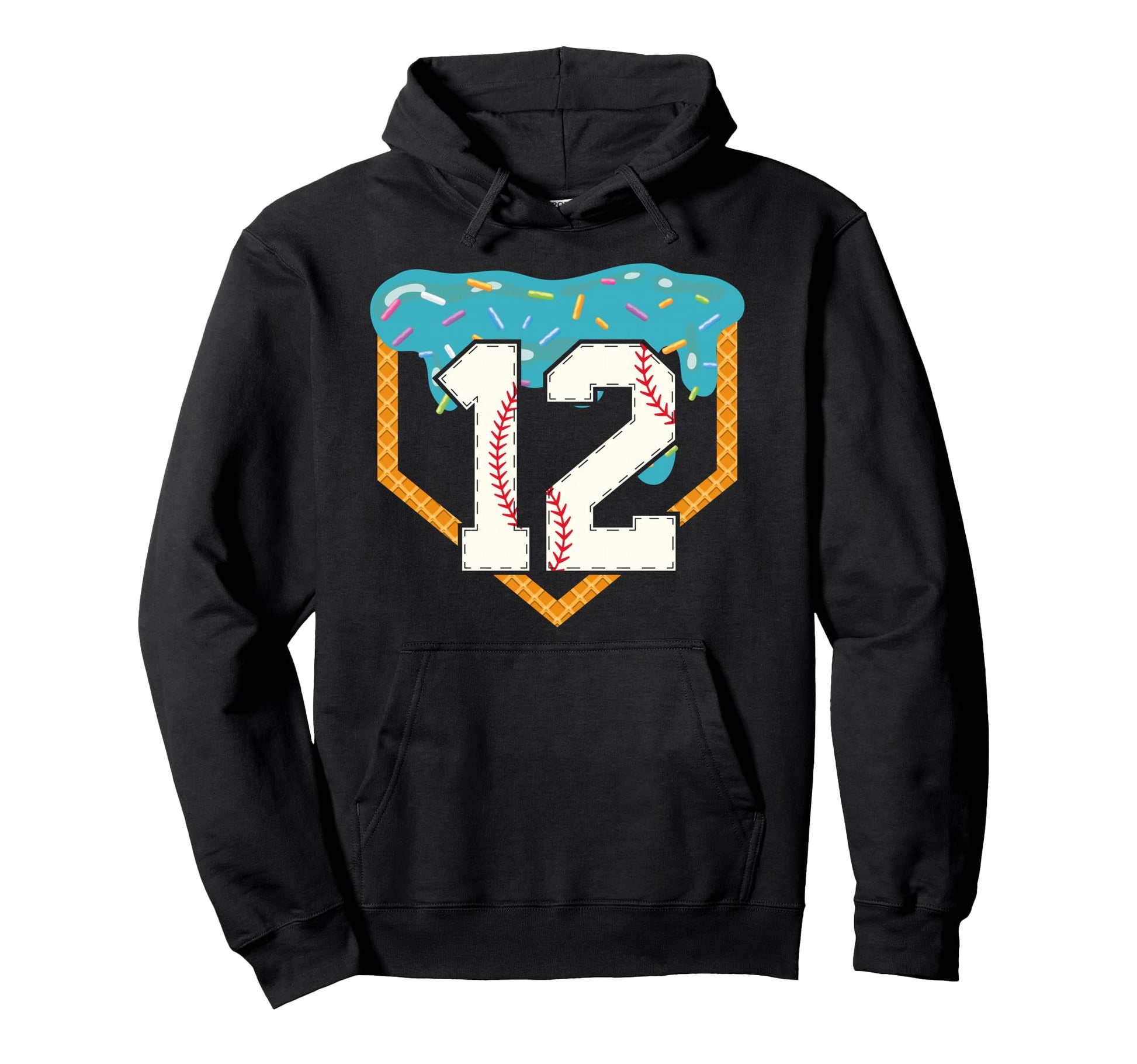 Baseball Drip 12Th Birthday 12 Year Old Hoodie - Trendy Graphic Men Women - T-Shirt, Sweatshirt, Hoodie