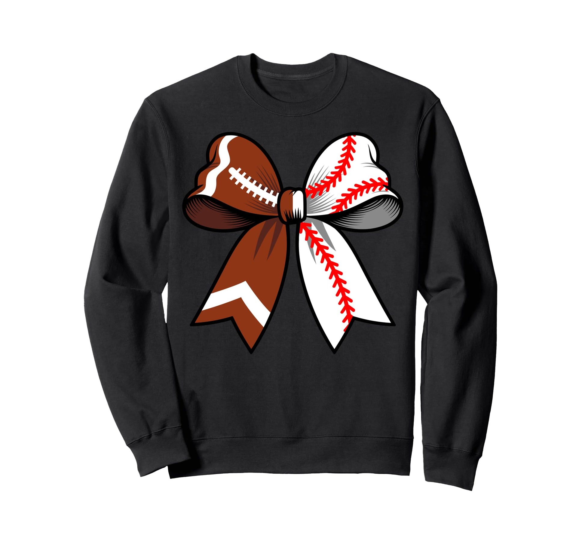 Football Baseball Coquette Bow Sweatshirt - Minimalist Print Men Women - T-Shirt, Sweatshirt, Hoodie