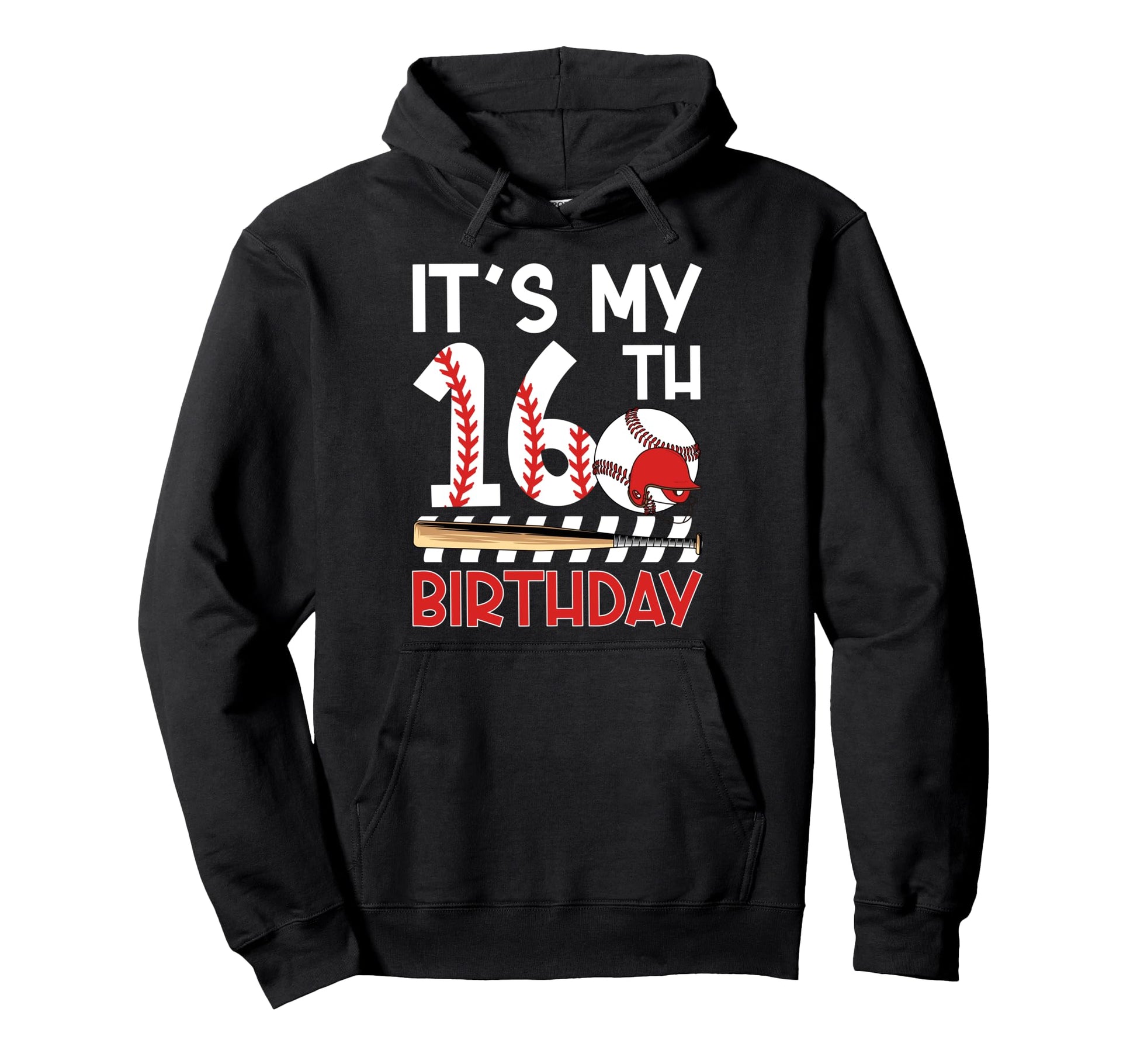 16Th Baseball Birthday Party 16 Year Hoodie - Aesthetic Graphic Men Women - T-Shirt, Sweatshirt, Hoodie