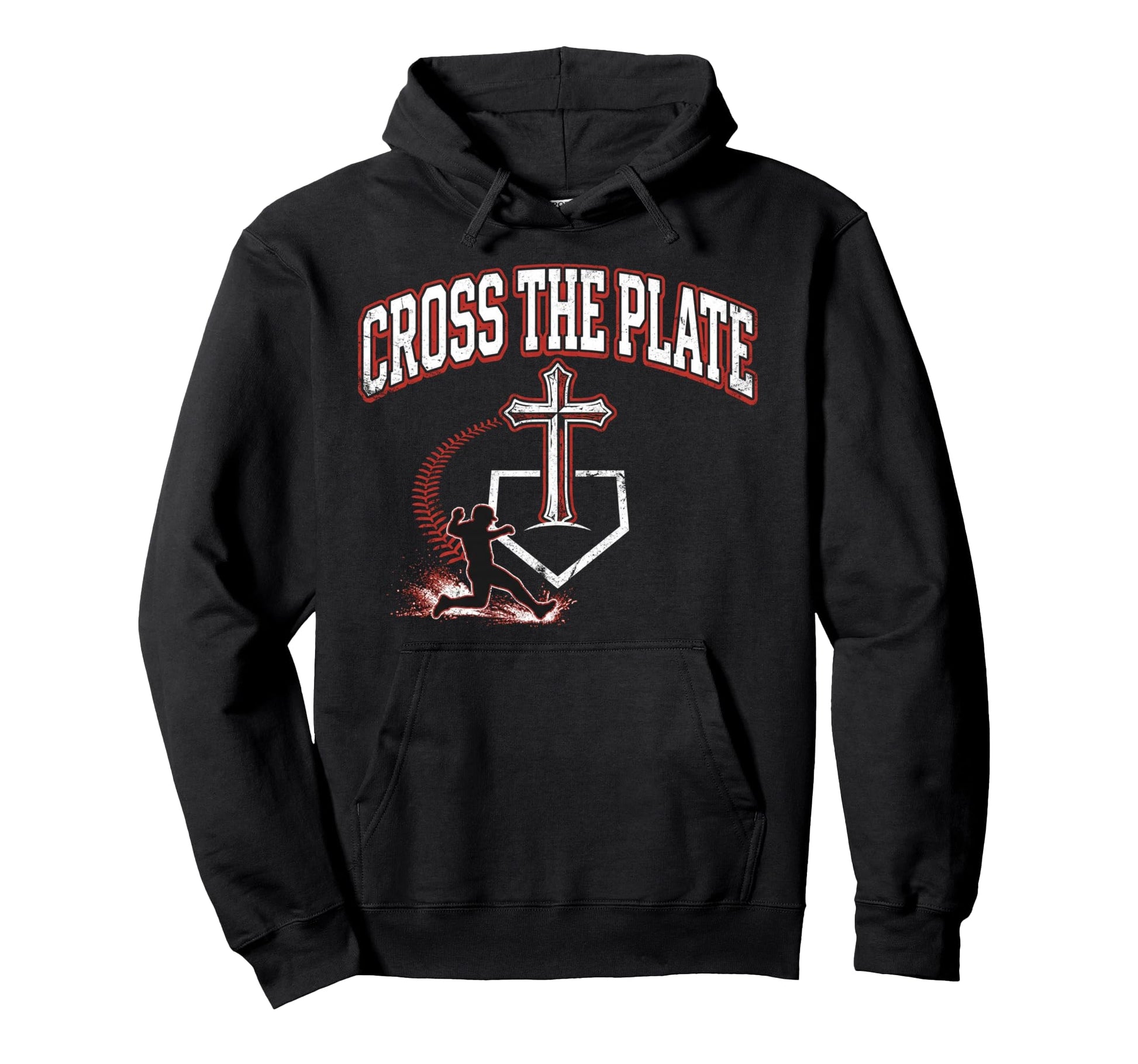 Cross Plate Christian Baseball Faith Hoodie - Trendy Graphic Men Women - T-Shirt, Sweatshirt, Hoodie