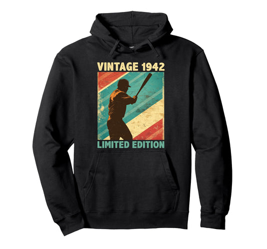 83 Years Old Gift 1942 Baseball Lover Hoodie - Trendy Graphic Men Women - T-Shirt, Sweatshirt, Hoodie
