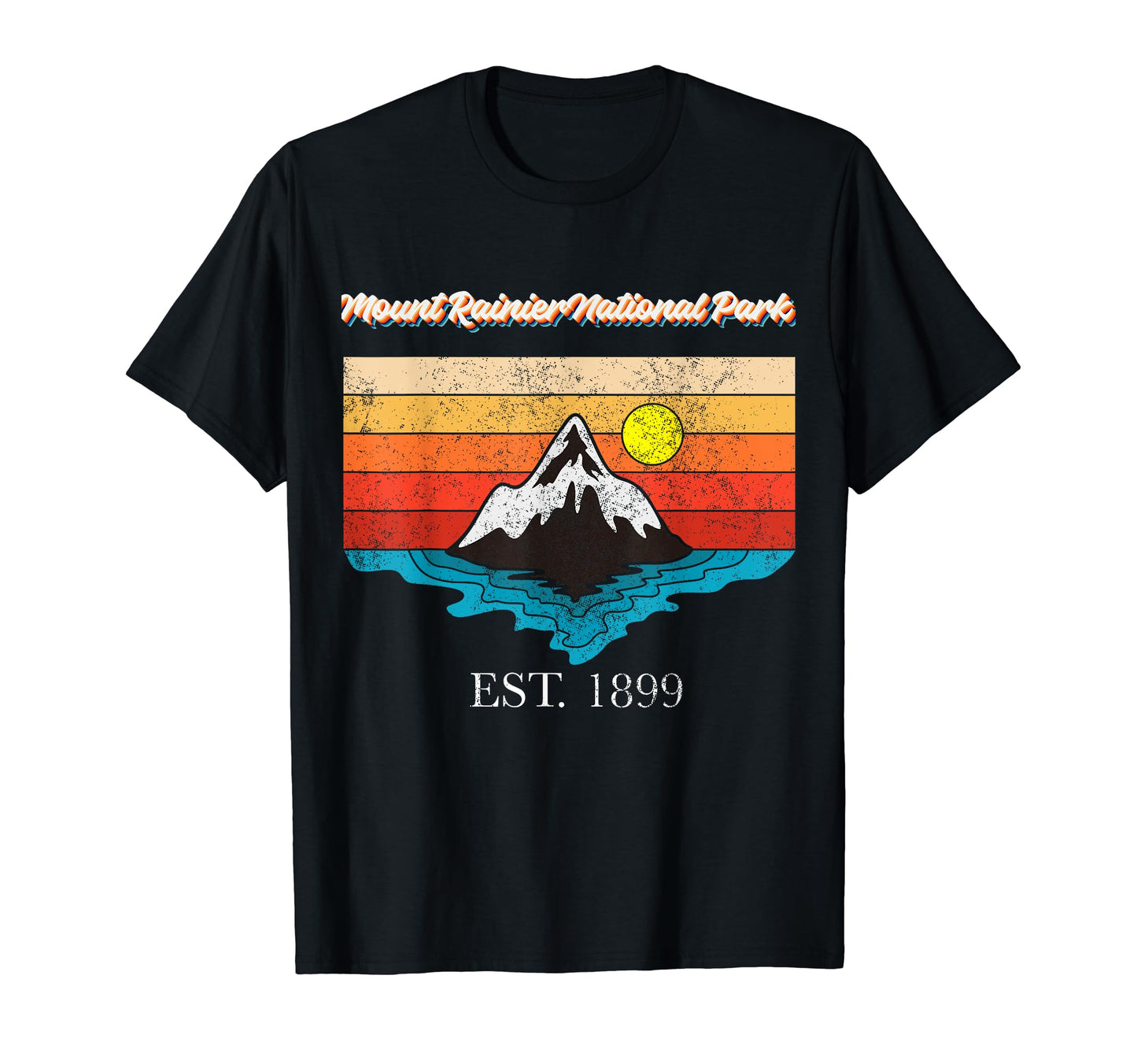 Mount Rainier National Park Sunset Usa T-Shirt - Minimalist Print Men Women - T-Shirt, Sweatshirt, Hoodie
