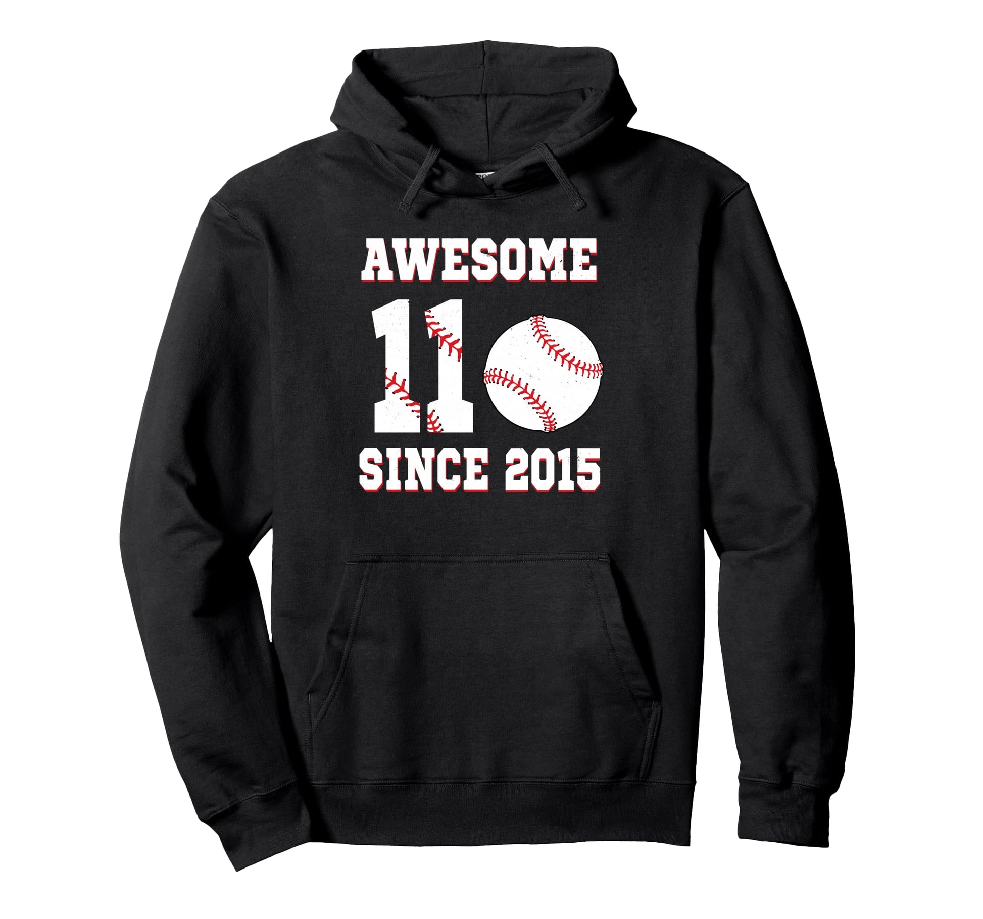 11 Years Old Birthday Baseball Awesome Hoodie - Unique Graphic for Adults - T-Shirt, Sweatshirt, Hoodie