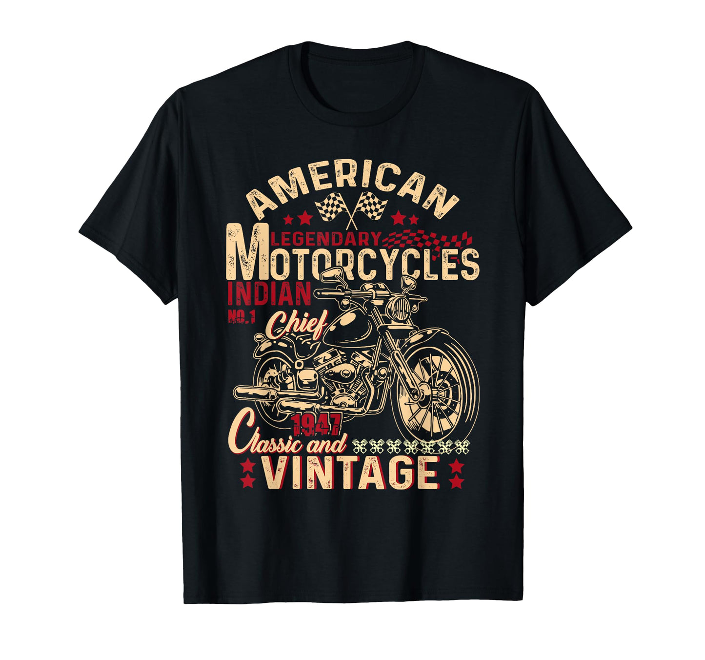 American Motorcycle Indian Old Biker T-Shirt - Graphic Print for Adults - T-Shirt, Sweatshirt, Hoodie