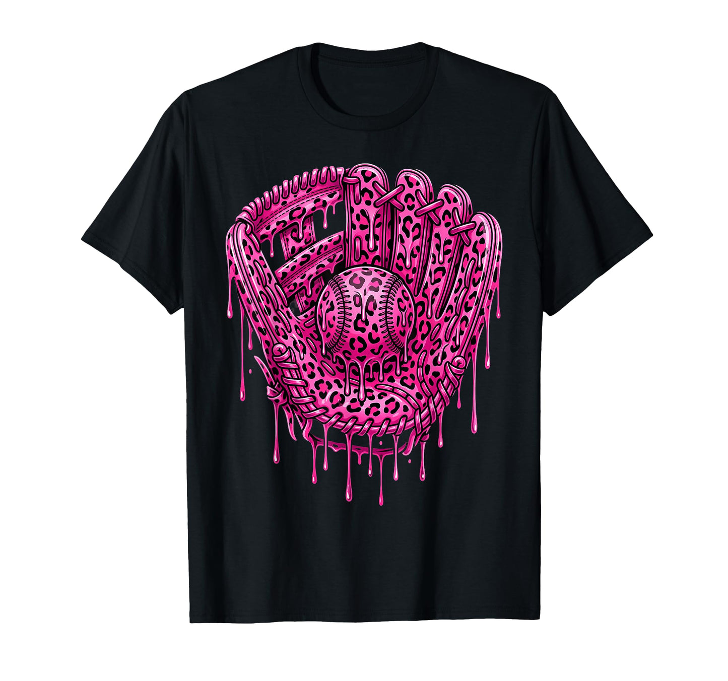 Drip Baseball Leopard Pattern T-Shirt - Casual Everyday Wear Men Women - T-Shirt, Sweatshirt, Hoodie