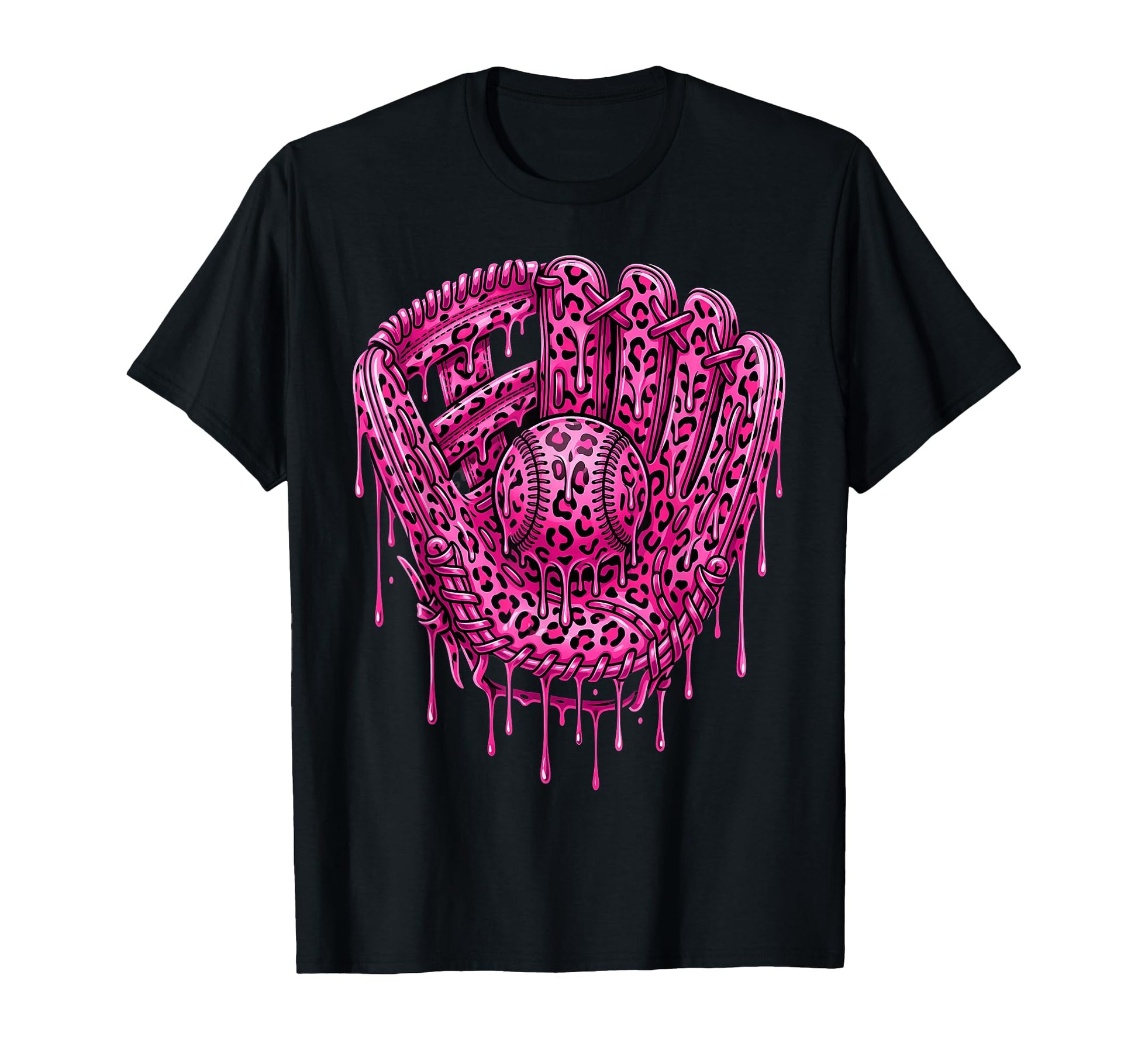 Drip Baseball Leopard Pattern T-Shirt - Casual Everyday Wear Men Women - T-Shirt, Sweatshirt, Hoodie
