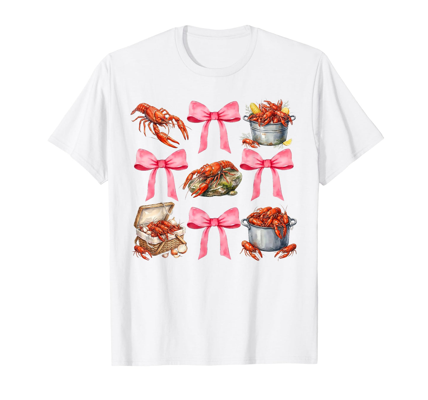 Funny Bow Coquette Crawfish Boil Y2K T-Shirt - Trendy Graphic Unisex - T-Shirt, Sweatshirt, Hoodie