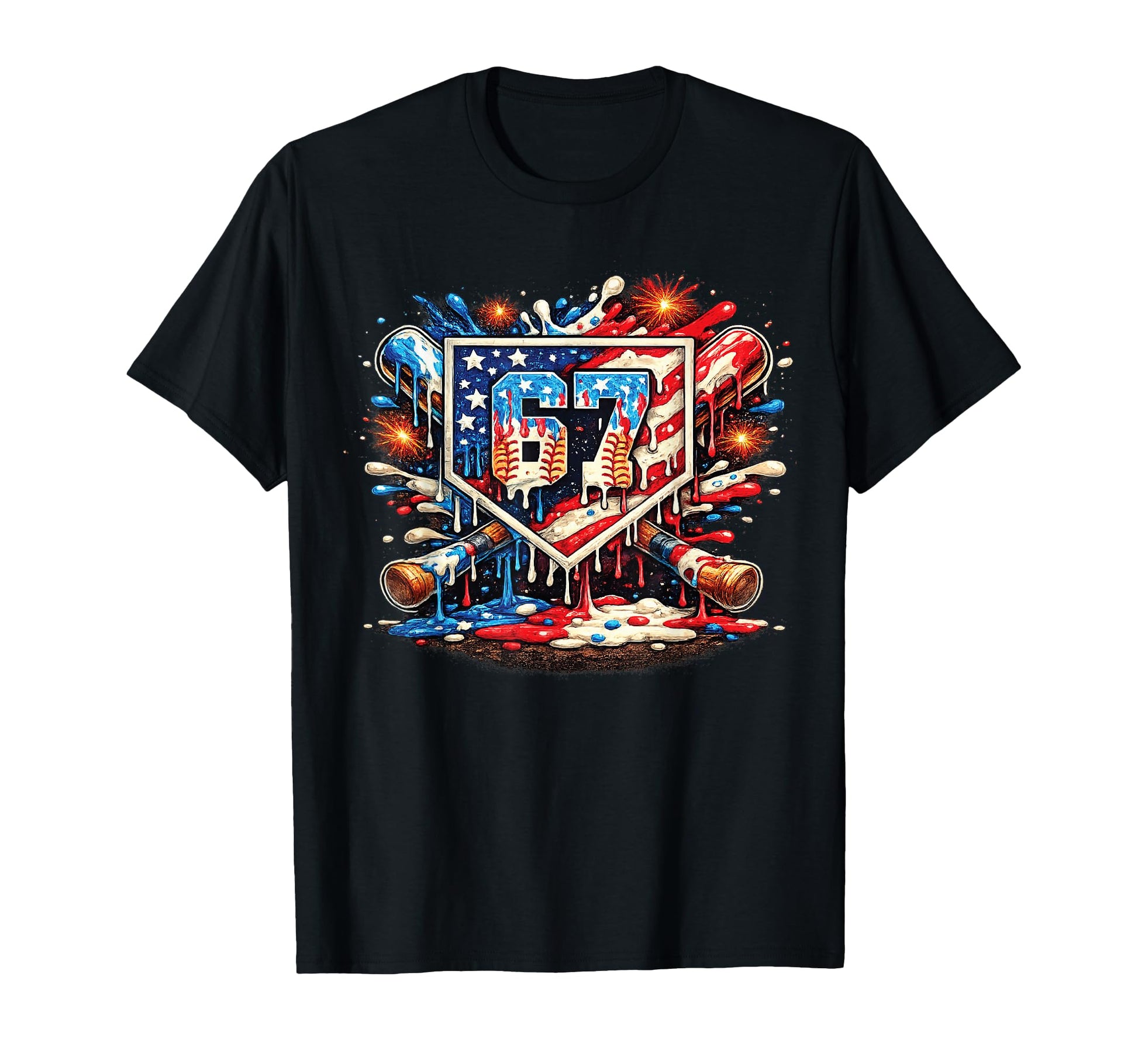 Baseball Drip Ice Cream 67 Meme T-Shirt - Graphic Print for Adults - T-Shirt, Sweatshirt, Hoodie