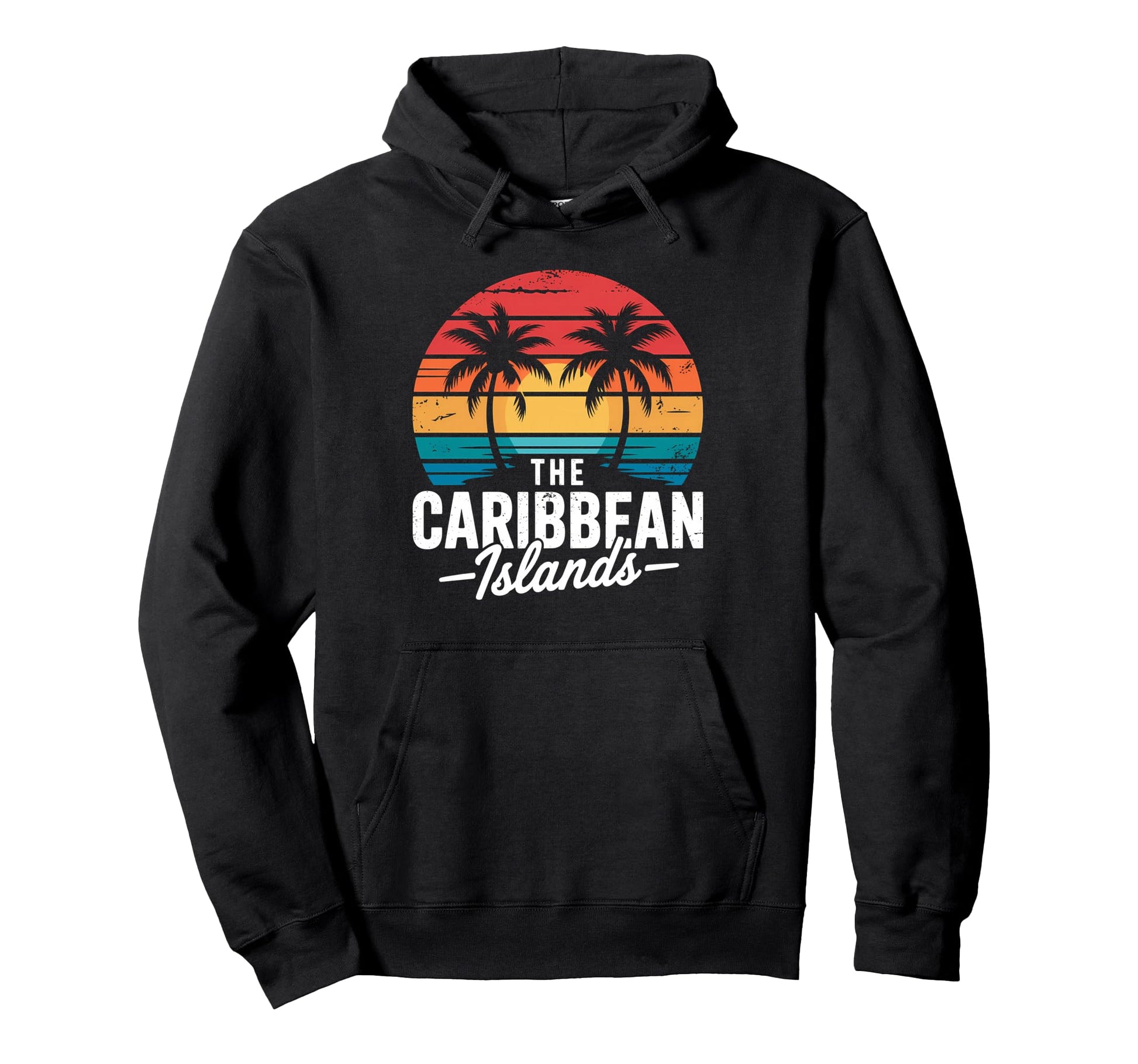 Caribbean Stripes And Sunset Hoodie - Unique Graphic Unisex - T-Shirt, Sweatshirt, Hoodie
