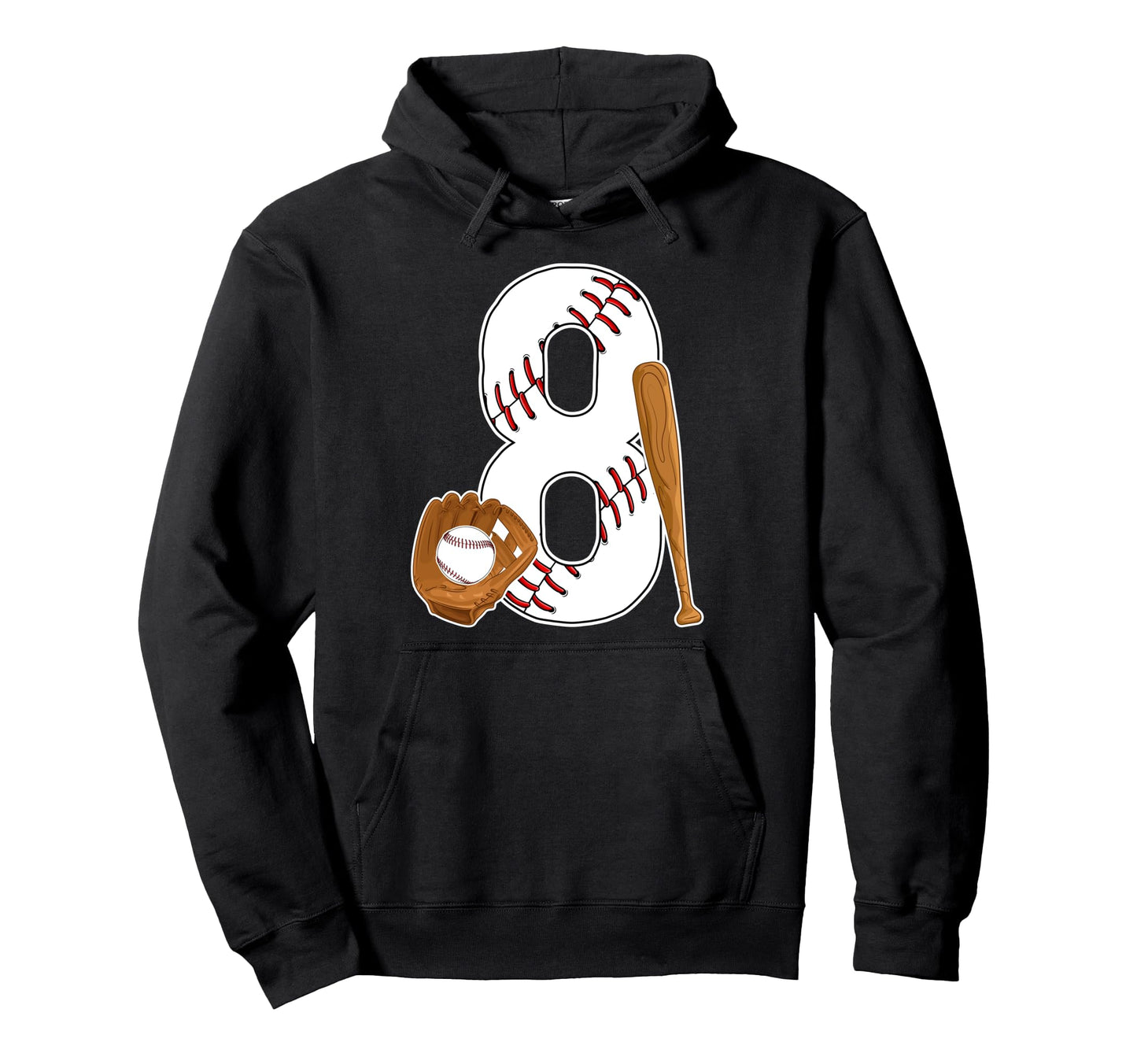 8Th Birthday Baseball Eight Year Old Hoodie - Trendy Graphic for Adults - T-Shirt, Sweatshirt, Hoodie