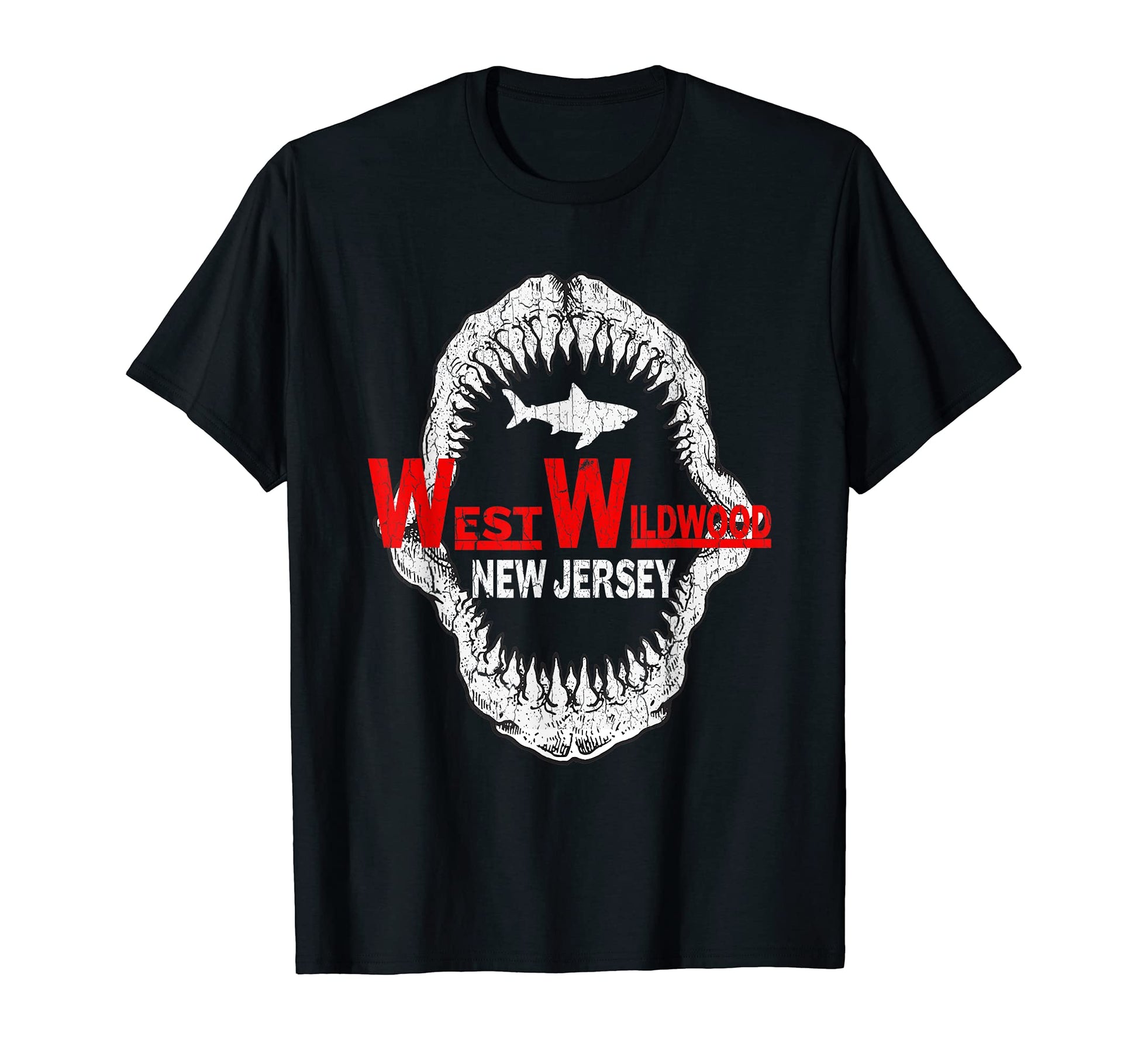 West Wildwood New Jersey Shark Teeth T-Shirt - Unique Graphic Men Women - T-Shirt, Sweatshirt, Hoodie