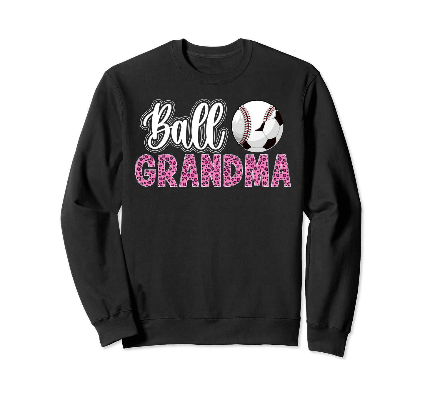 Ball Grandma Leopard Soccer Sweatshirt - Unique Graphic for Adults - T-Shirt, Sweatshirt, Hoodie