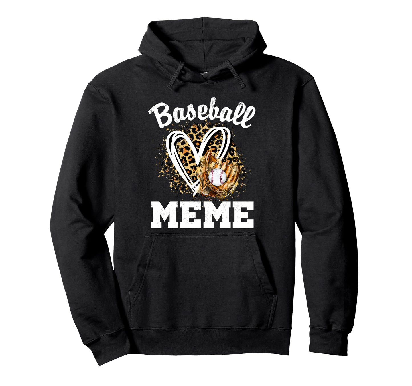 Baseball Meme Leopard Heart Matching Hoodie - Graphic Print Men Women - T-Shirt, Sweatshirt, Hoodie