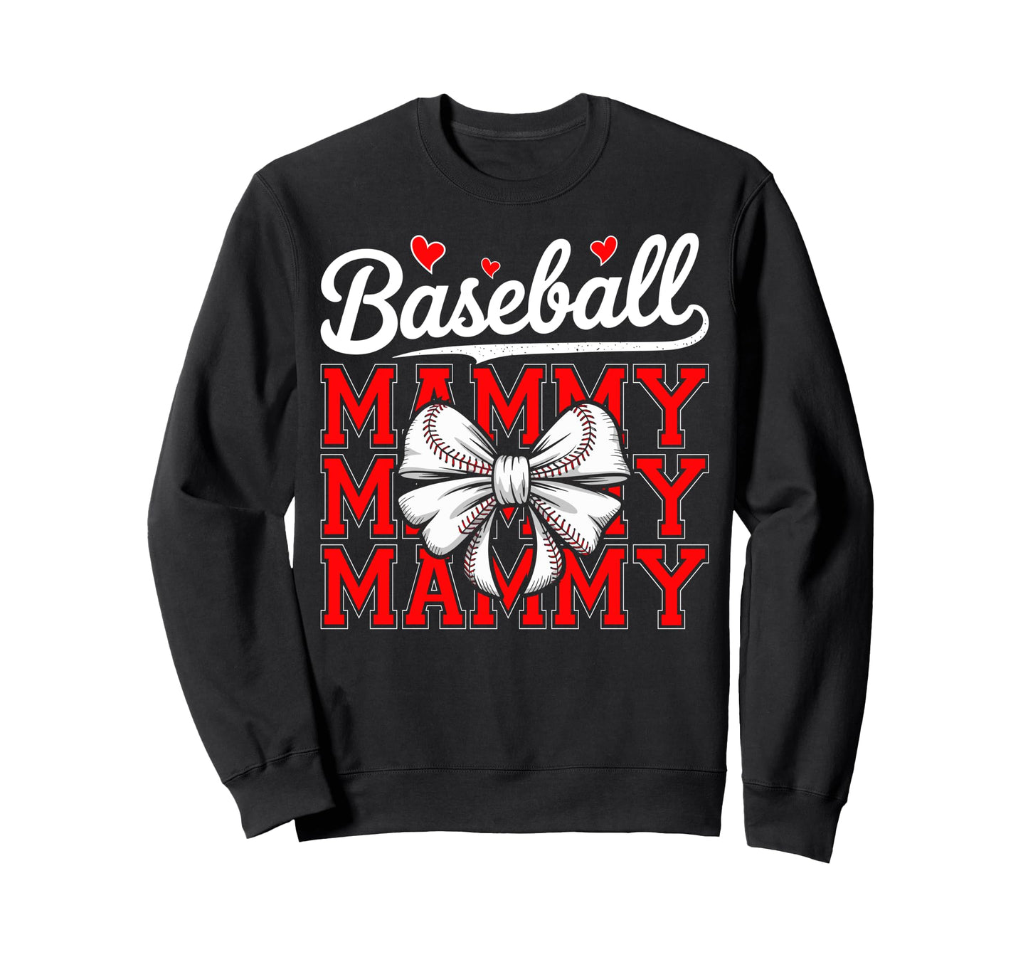 Game Day Mamy Coquette Bow Baseball Sweatshirt - Graphic Print Unisex - T-Shirt, Sweatshirt, Hoodie