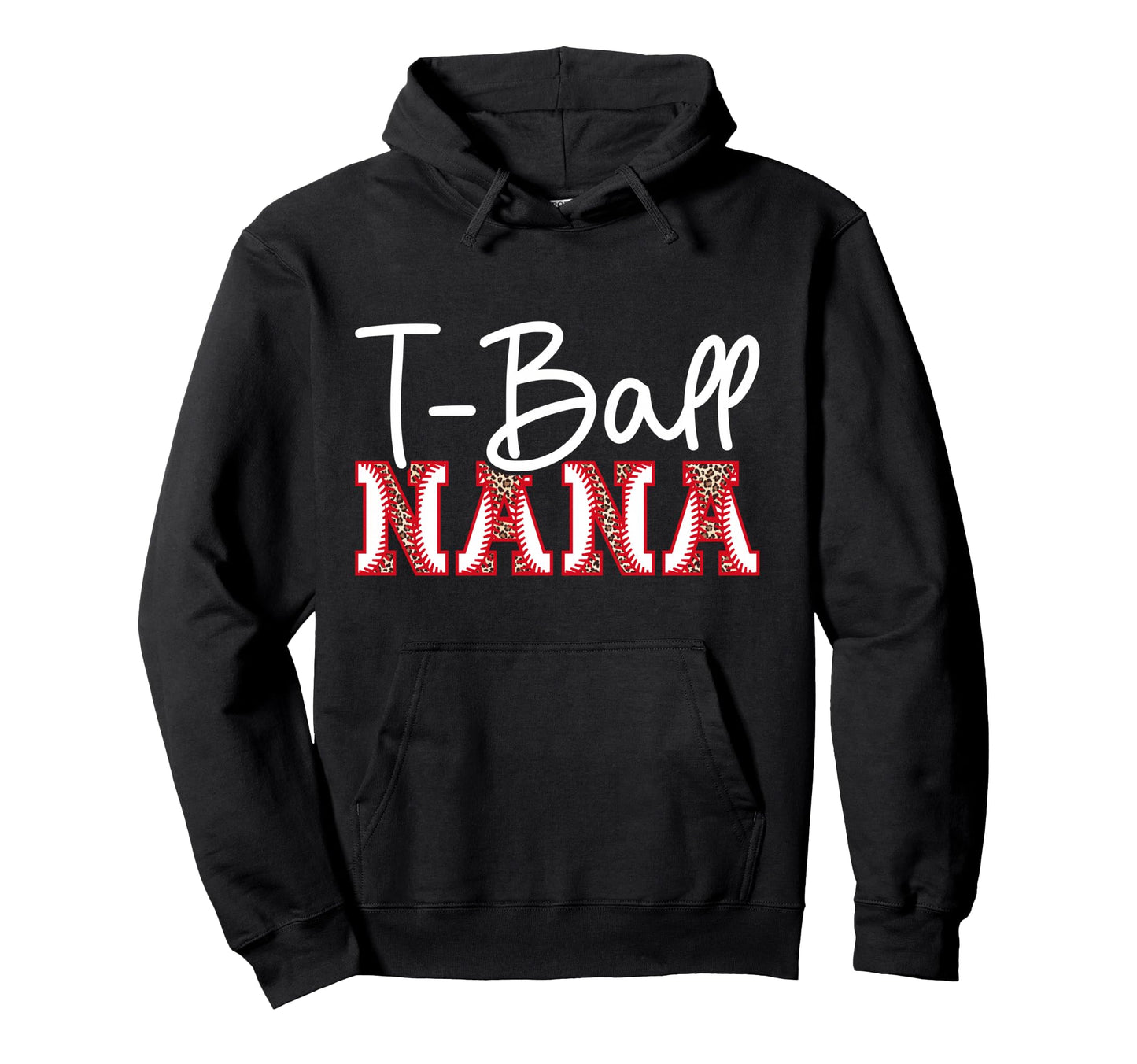 T Ball Nana Leopard Baseball T Ball Hoodie - Trendy Graphic Men Women - T-Shirt, Sweatshirt, Hoodie