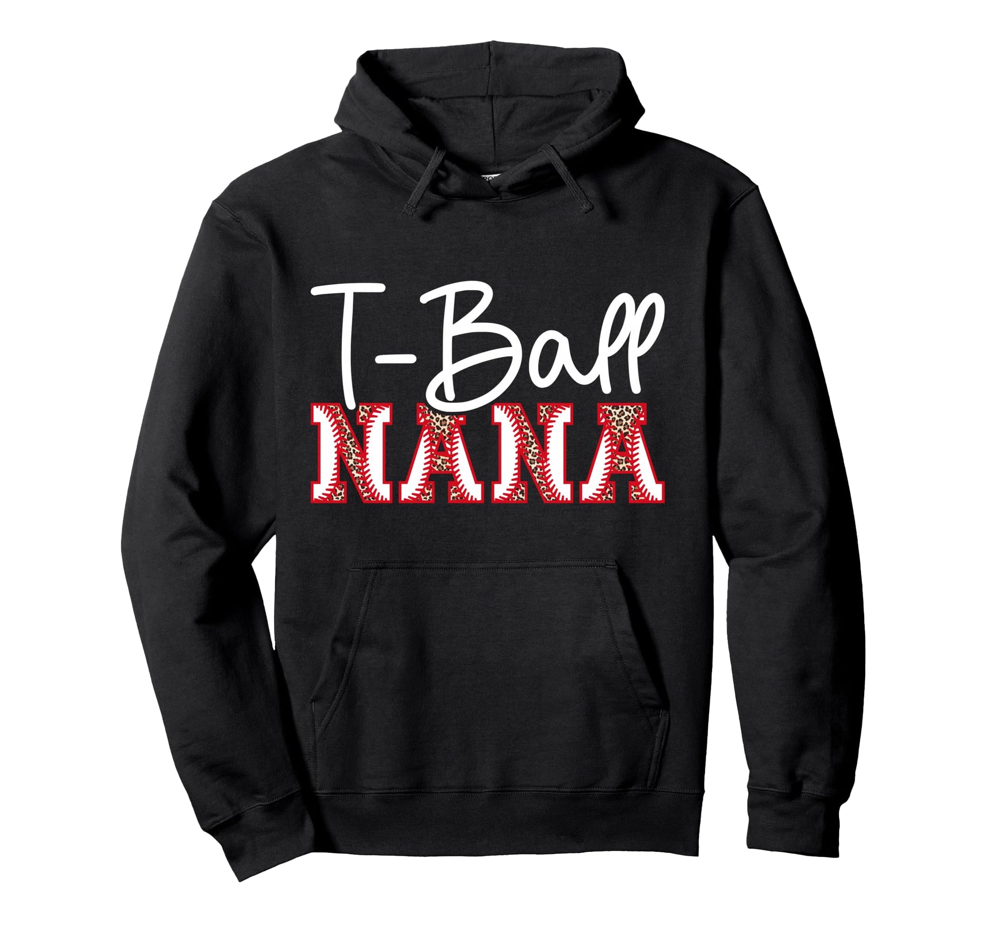 T Ball Nana Leopard Baseball T Ball Hoodie - Trendy Graphic Men Women - T-Shirt, Sweatshirt, Hoodie