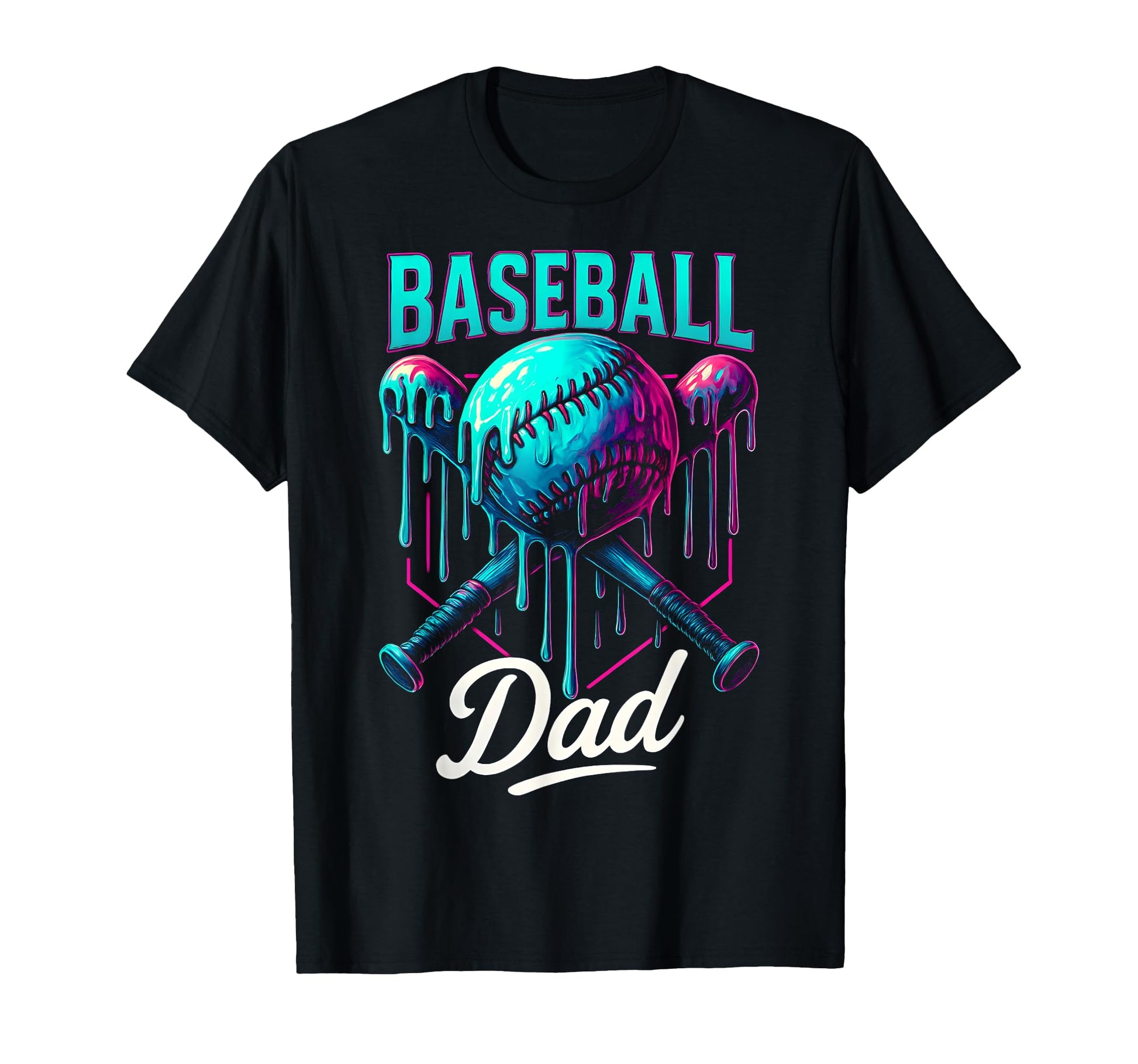 Baseball Drip Dad Ice Cream Drip T-Shirt - Minimalist Print for Adults - T-Shirt, Sweatshirt, Hoodie