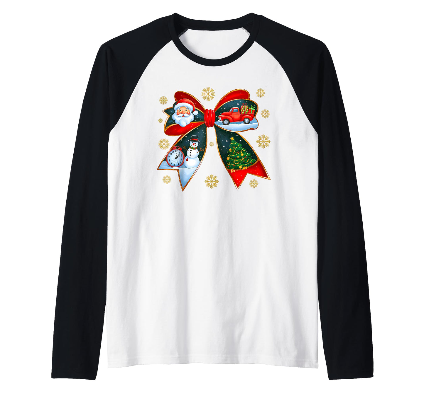 Bow Santa Clause Truck Snowman Sweatshirt - Custom Art Print Men Women - T-Shirt, Sweatshirt, Hoodie