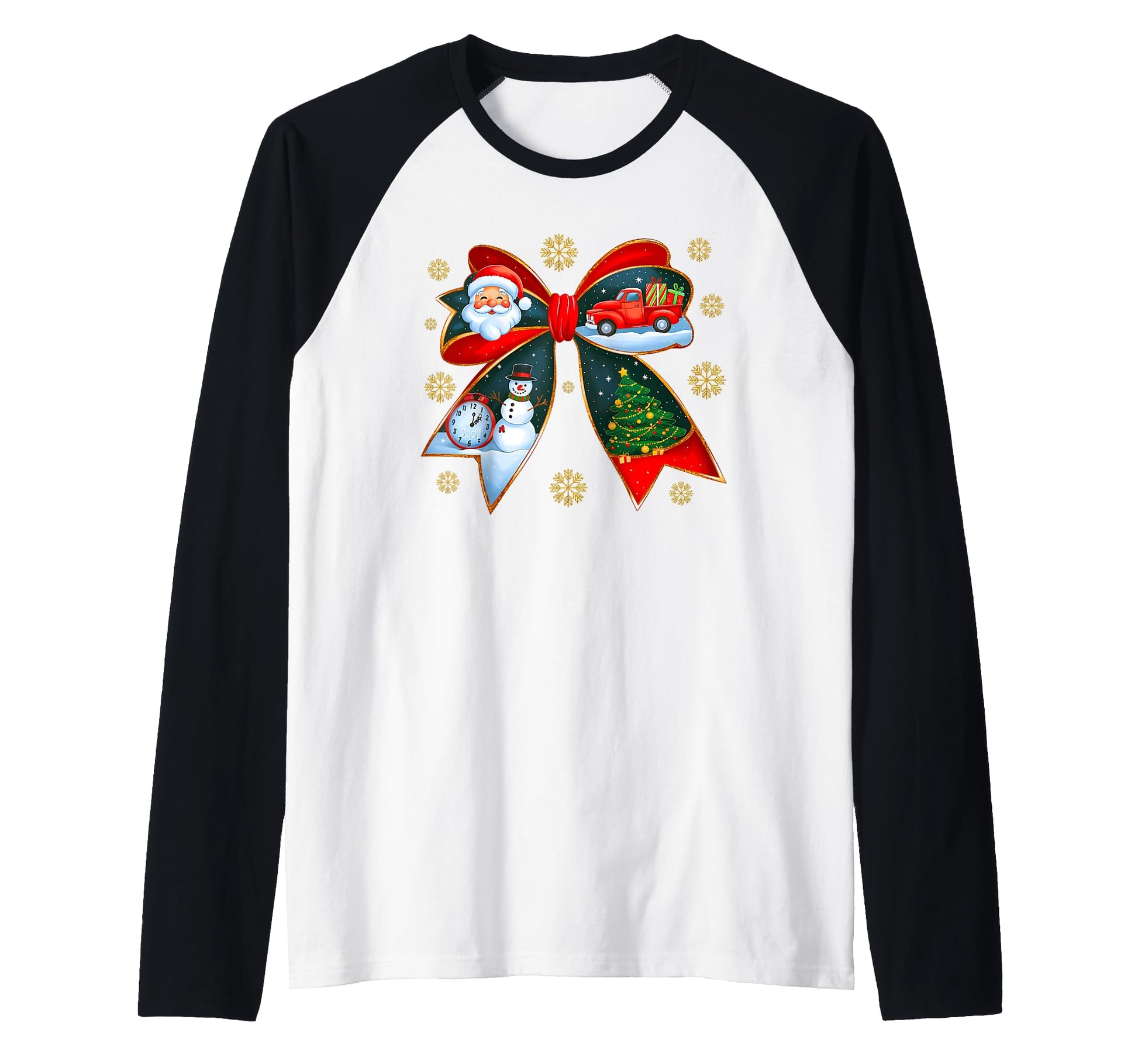 Bow Santa Clause Truck Snowman Sweatshirt - Custom Art Print Men Women - T-Shirt, Sweatshirt, Hoodie