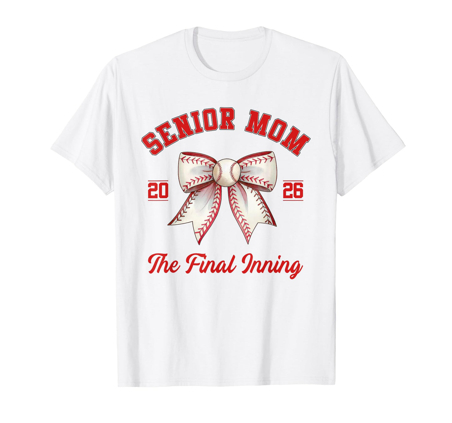 Baseball Senior Mom Coquette Bow T-Shirt - Aesthetic Graphic for Adults - T-Shirt, Sweatshirt, Hoodie