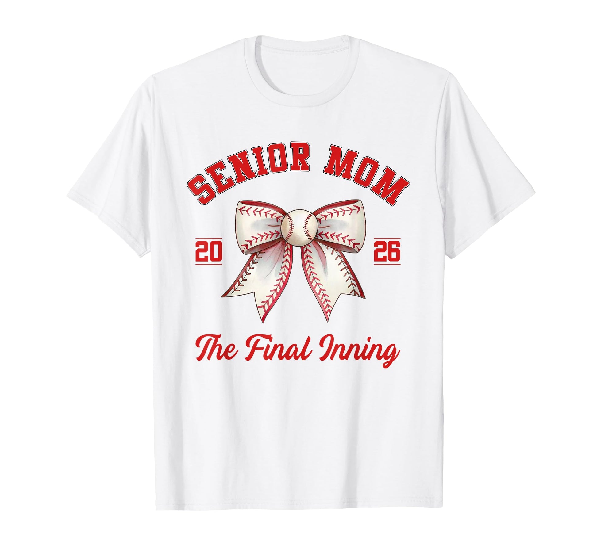 Baseball Senior Mom Coquette Bow T-Shirt - Aesthetic Graphic for Adults - T-Shirt, Sweatshirt, Hoodie