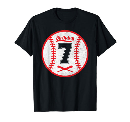 Baseball 7 Number 7Th Birthday 7 T-Shirt - Aesthetic Graphic Men Women - T-Shirt, Sweatshirt, Hoodie