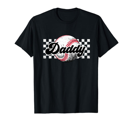 Baseball Daddy T Ball Daddy Checkered T-Shirt - Streetwear Style Men Women - T-Shirt, Sweatshirt, Hoodie
