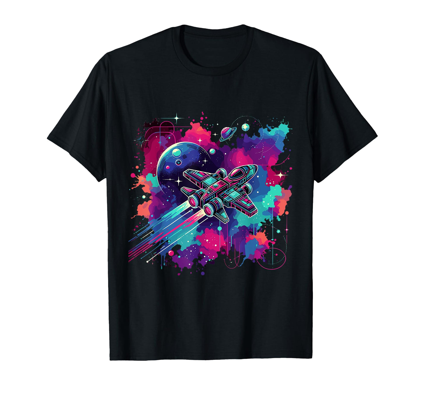 Cosmic Arcade Spaceship Adventure T-Shirt - Minimalist Print Unisex - T-Shirt, Sweatshirt, Hoodie