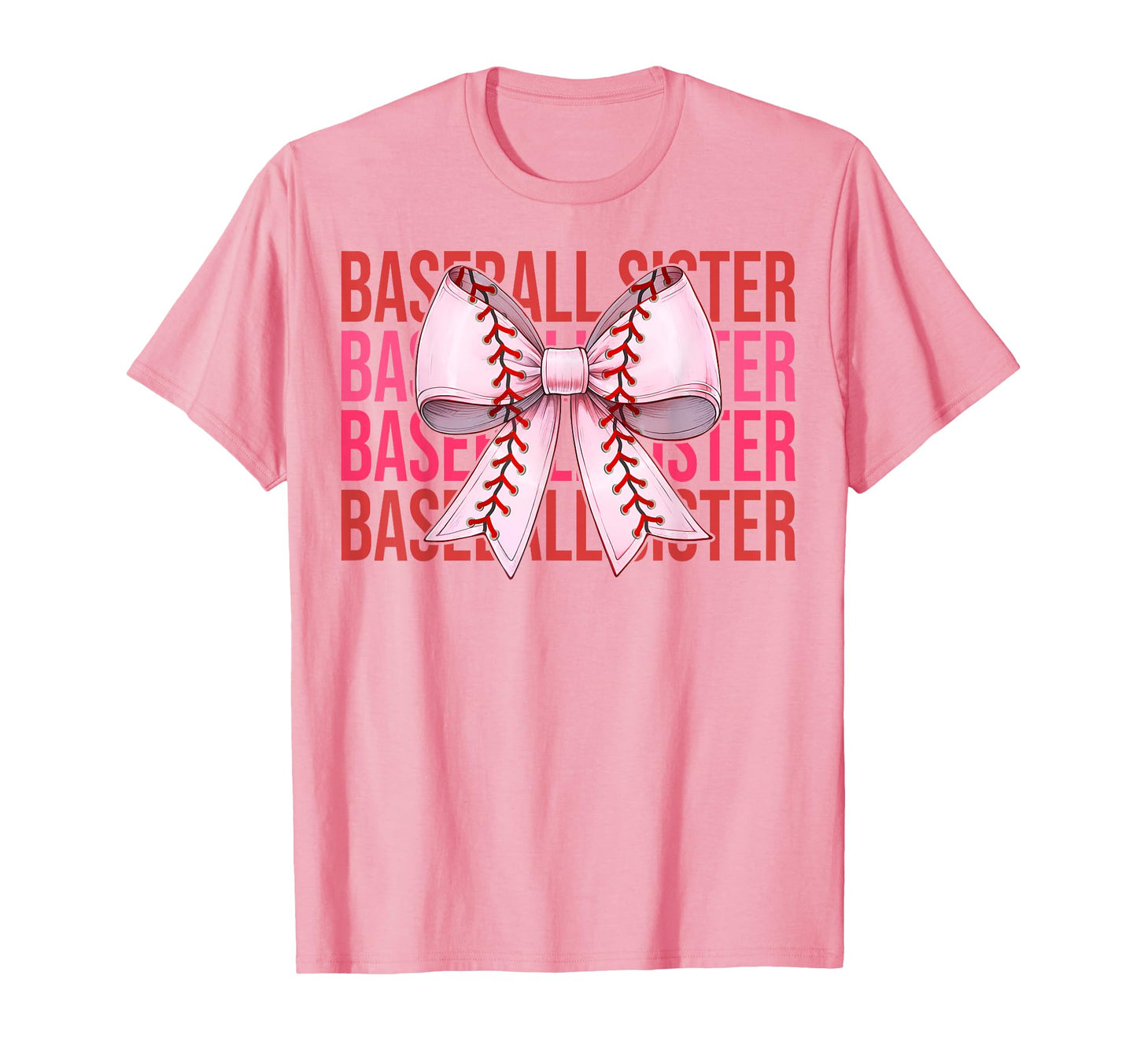 Baseball Sister Baseball Coquette Bow T-Shirt - Graphic Print for Adults - T-Shirt, Sweatshirt, Hoodie