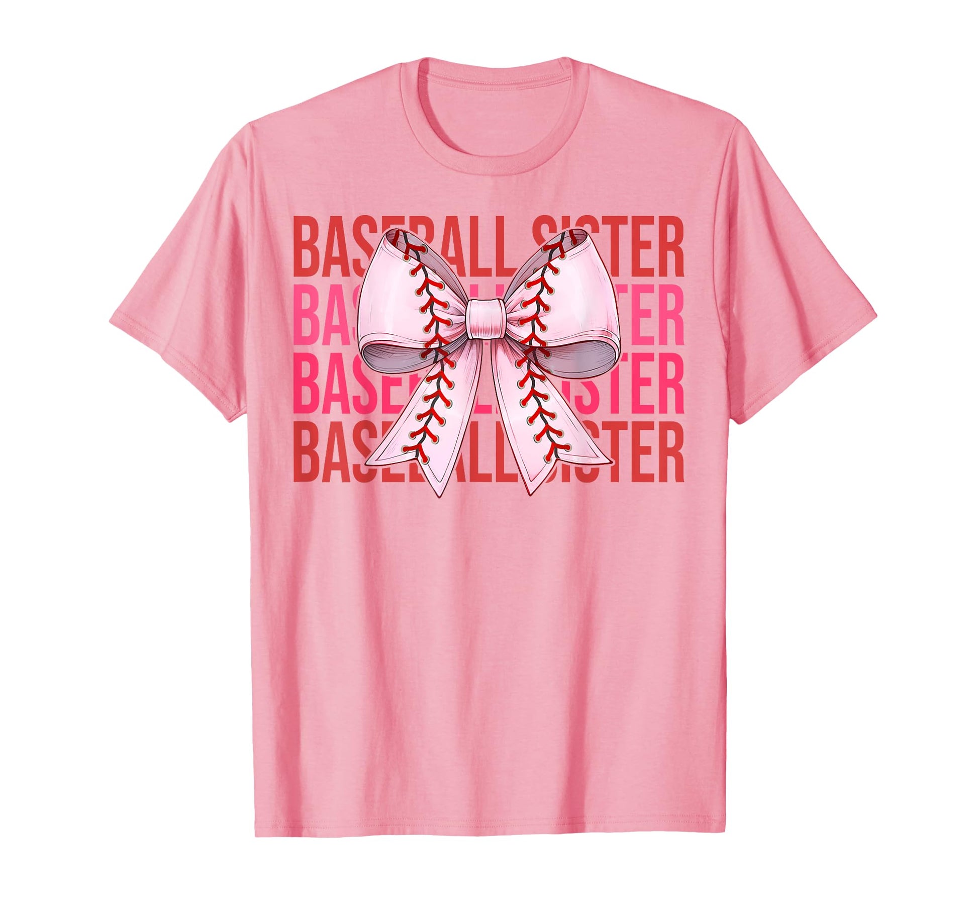 Baseball Sister Baseball Coquette Bow T-Shirt - Graphic Print for Adults - T-Shirt, Sweatshirt, Hoodie