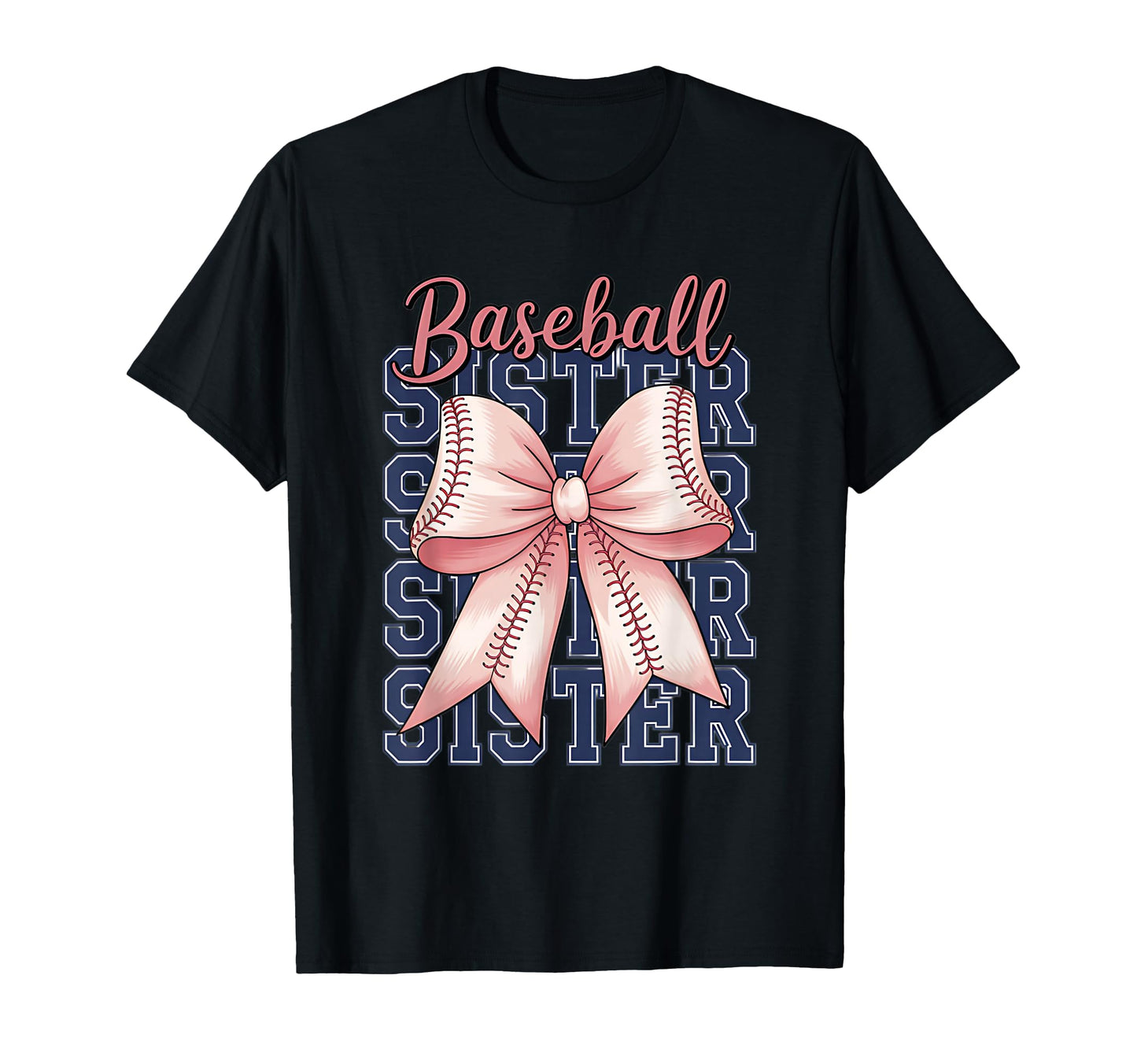 Baseball Sister Coquette Bow T-Shirt - Minimalist Print Unisex - T-Shirt, Sweatshirt, Hoodie