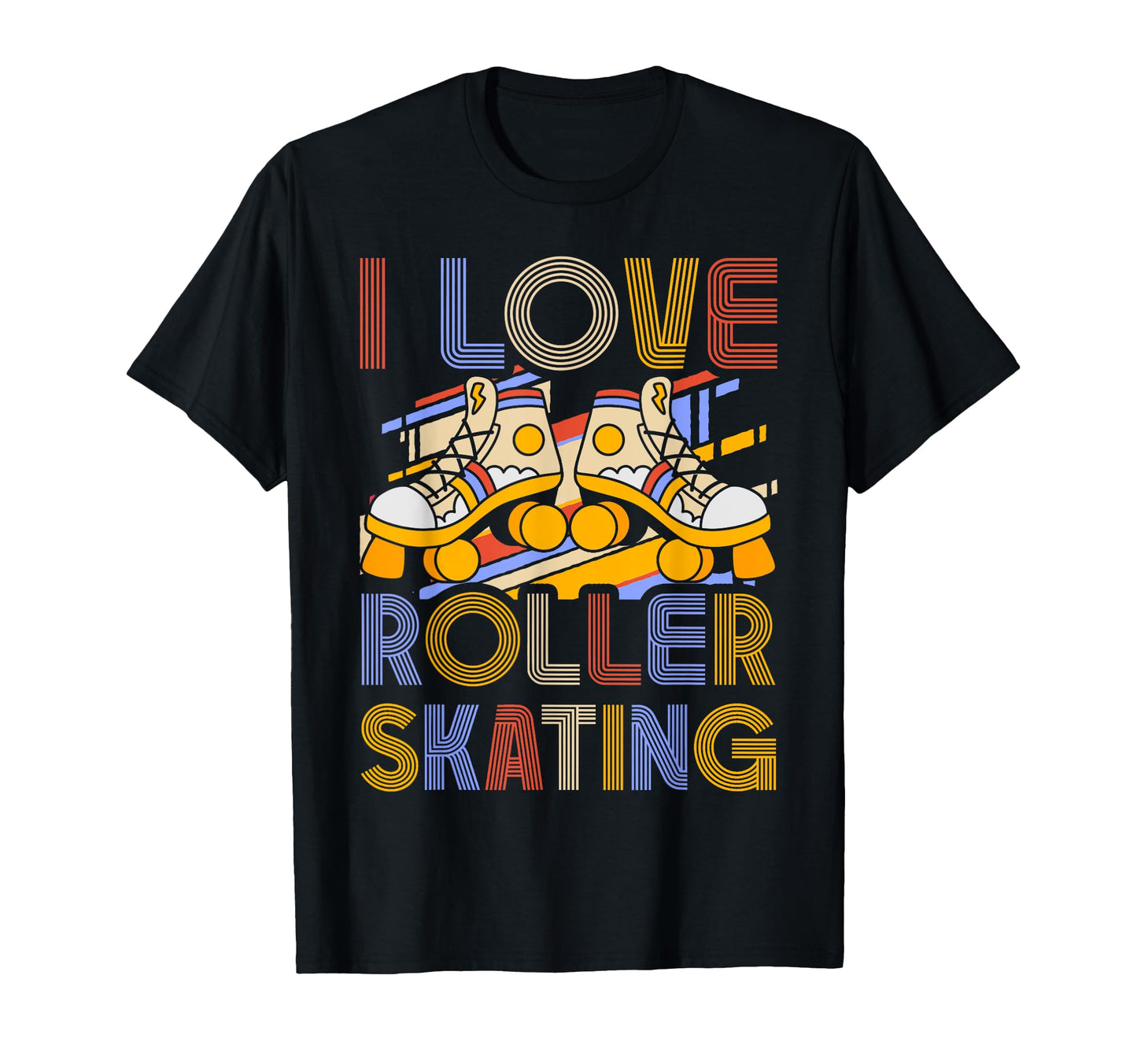 Roller Skating Skate 1970S I Love T-Shirt - Custom Art Print for Adults - T-Shirt, Sweatshirt, Hoodie