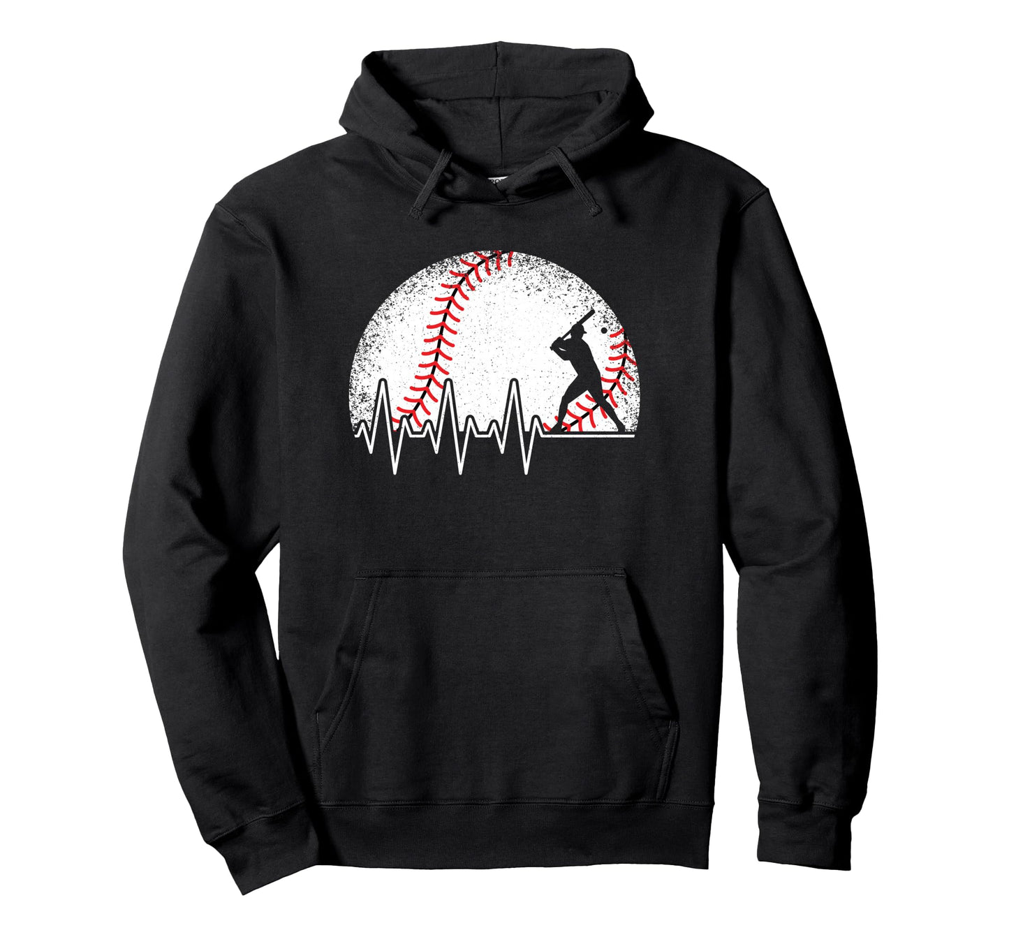 Funny Baseball Heartbeat Baseball Hoodie - Casual Everyday Wear Men Women - T-Shirt, Sweatshirt, Hoodie
