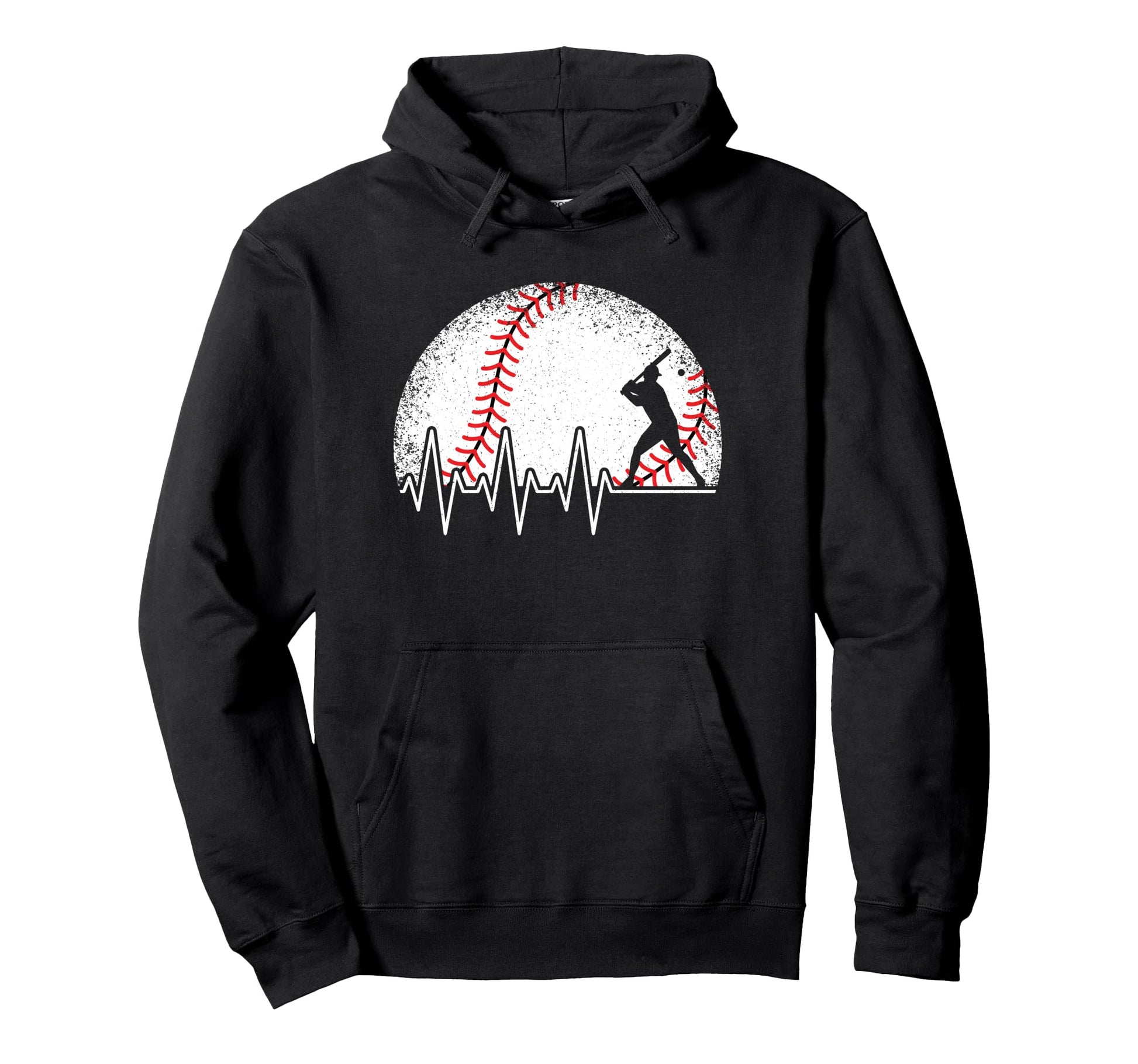 Funny Baseball Heartbeat Baseball Hoodie - Casual Everyday Wear Men Women - T-Shirt, Sweatshirt, Hoodie
