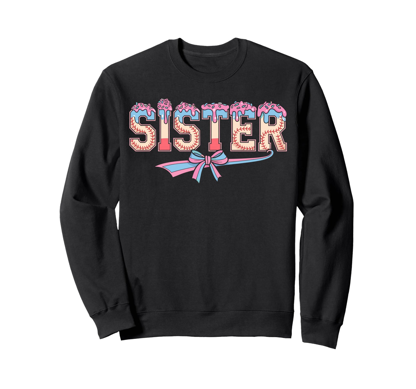 Baseball Sister Coquette Bow Ice Sweatshirt - Streetwear Style Men Women - T-Shirt, Sweatshirt, Hoodie
