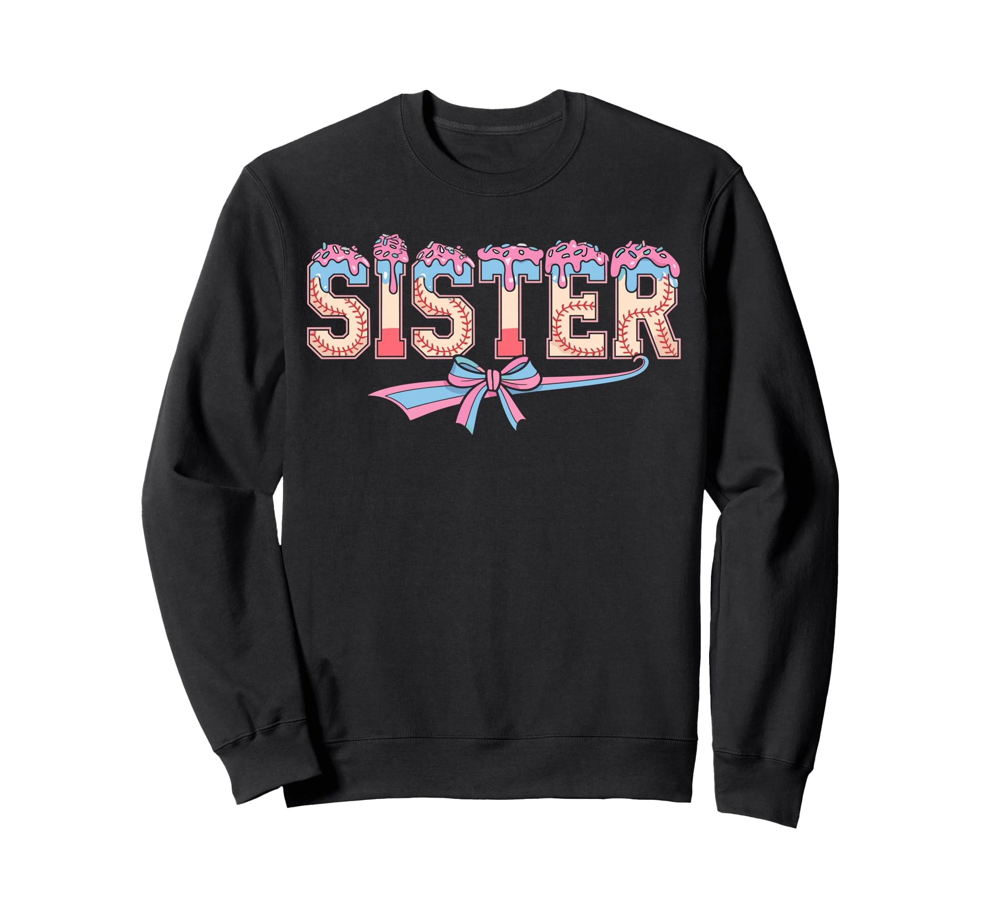 Baseball Sister Coquette Bow Ice Sweatshirt - Streetwear Style Men Women - T-Shirt, Sweatshirt, Hoodie