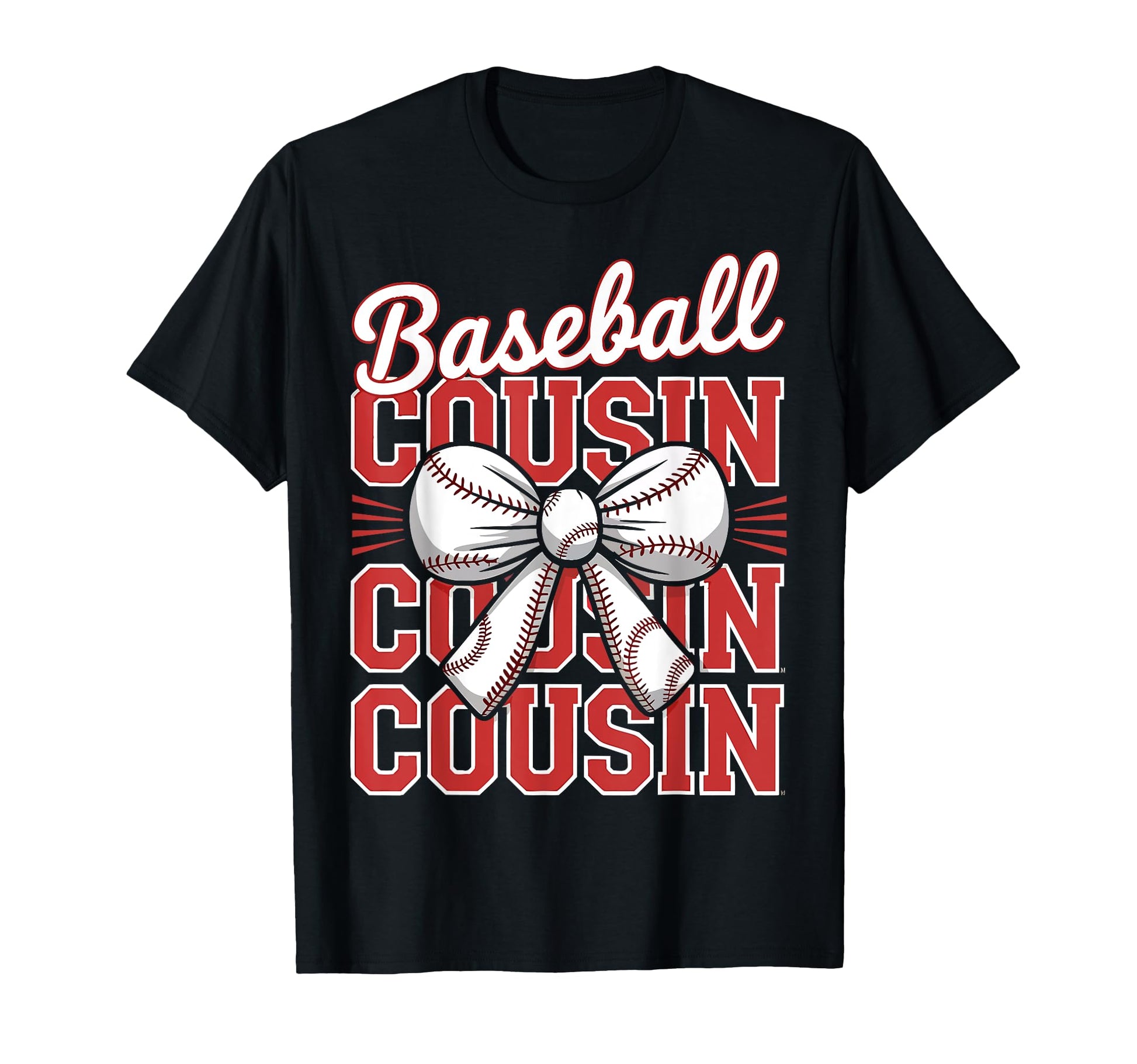 Baseball Cousin Coquette Bow Baseball T-Shirt - Minimalist Print Men Women - T-Shirt, Sweatshirt, Hoodie