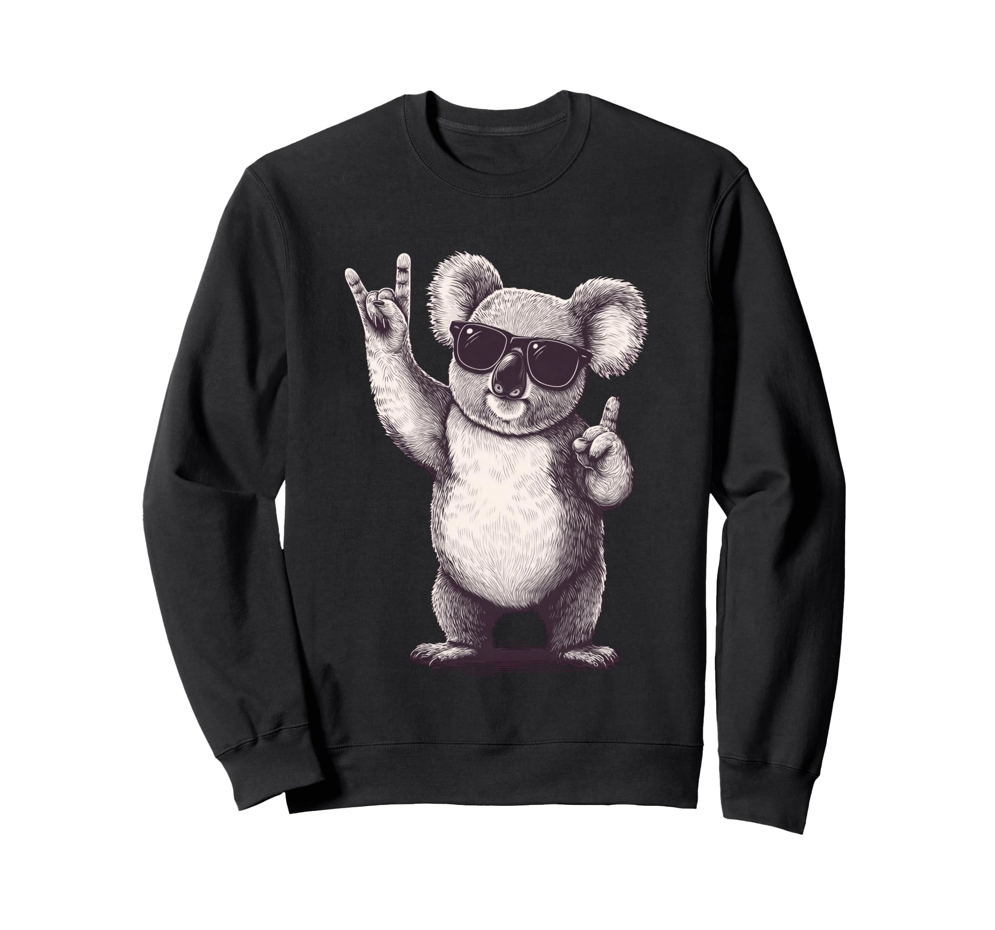 Koala Rock Hand Sign Sunglasses Sweatshirt - Fun Novelty Design Unisex - T-Shirt, Sweatshirt, Hoodie