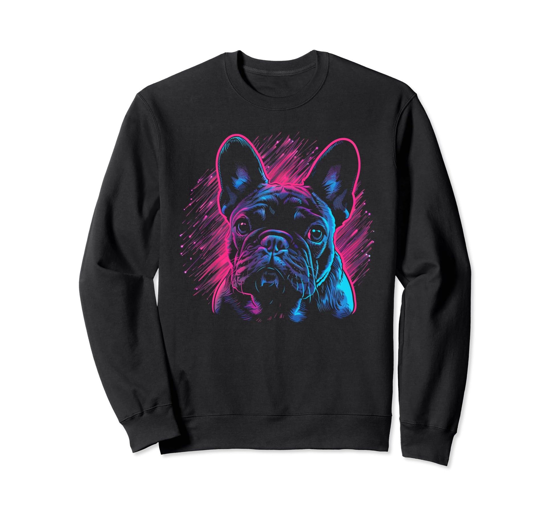 French Bulldog Dog Vaporwave Sweatshirt - Custom Art Print Unisex - T-Shirt, Sweatshirt, Hoodie