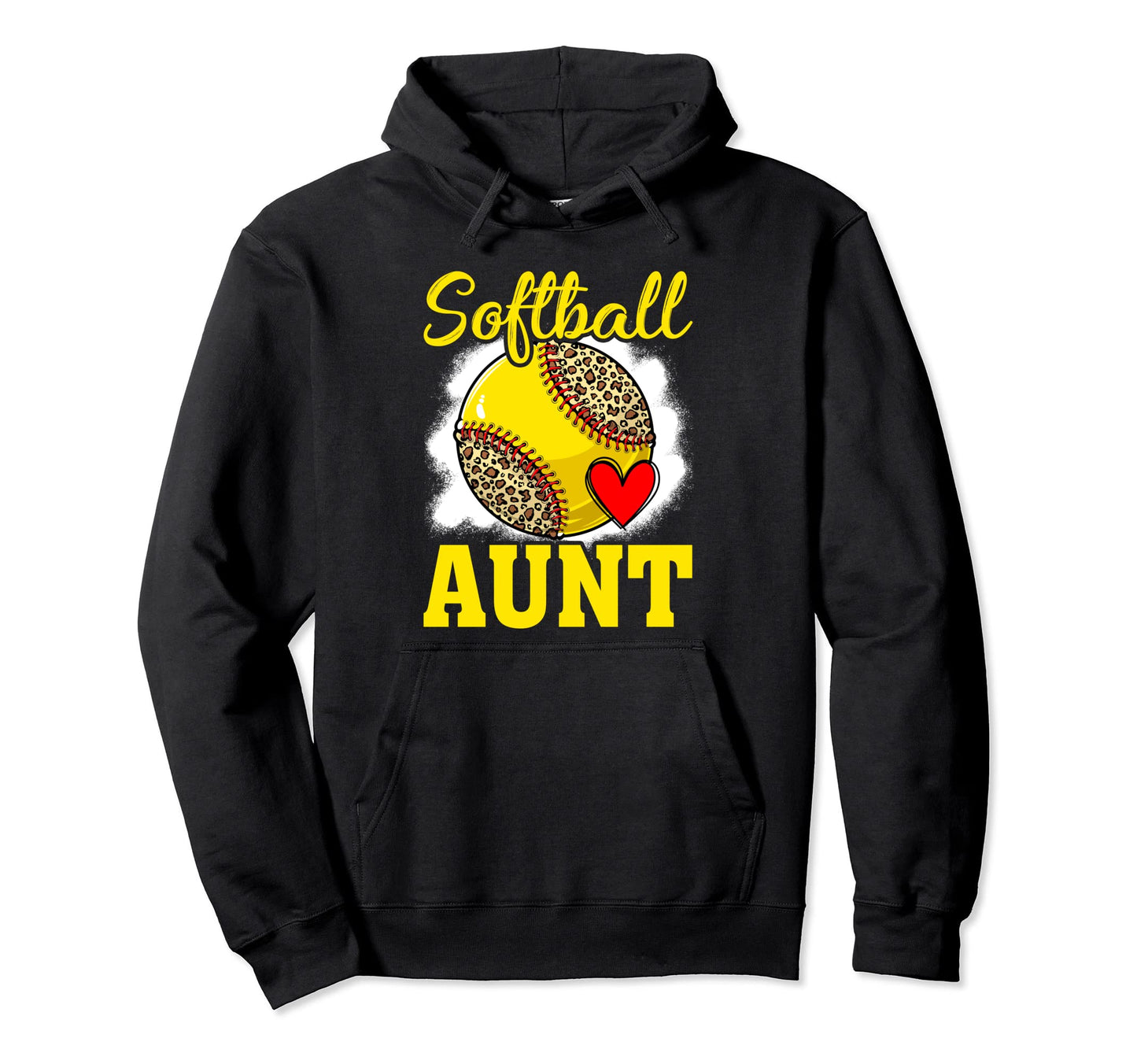 Softball Aunt Leopard Baseball Mommy Hoodie - Novelty Apparel Men Women - T-Shirt, Sweatshirt, Hoodie