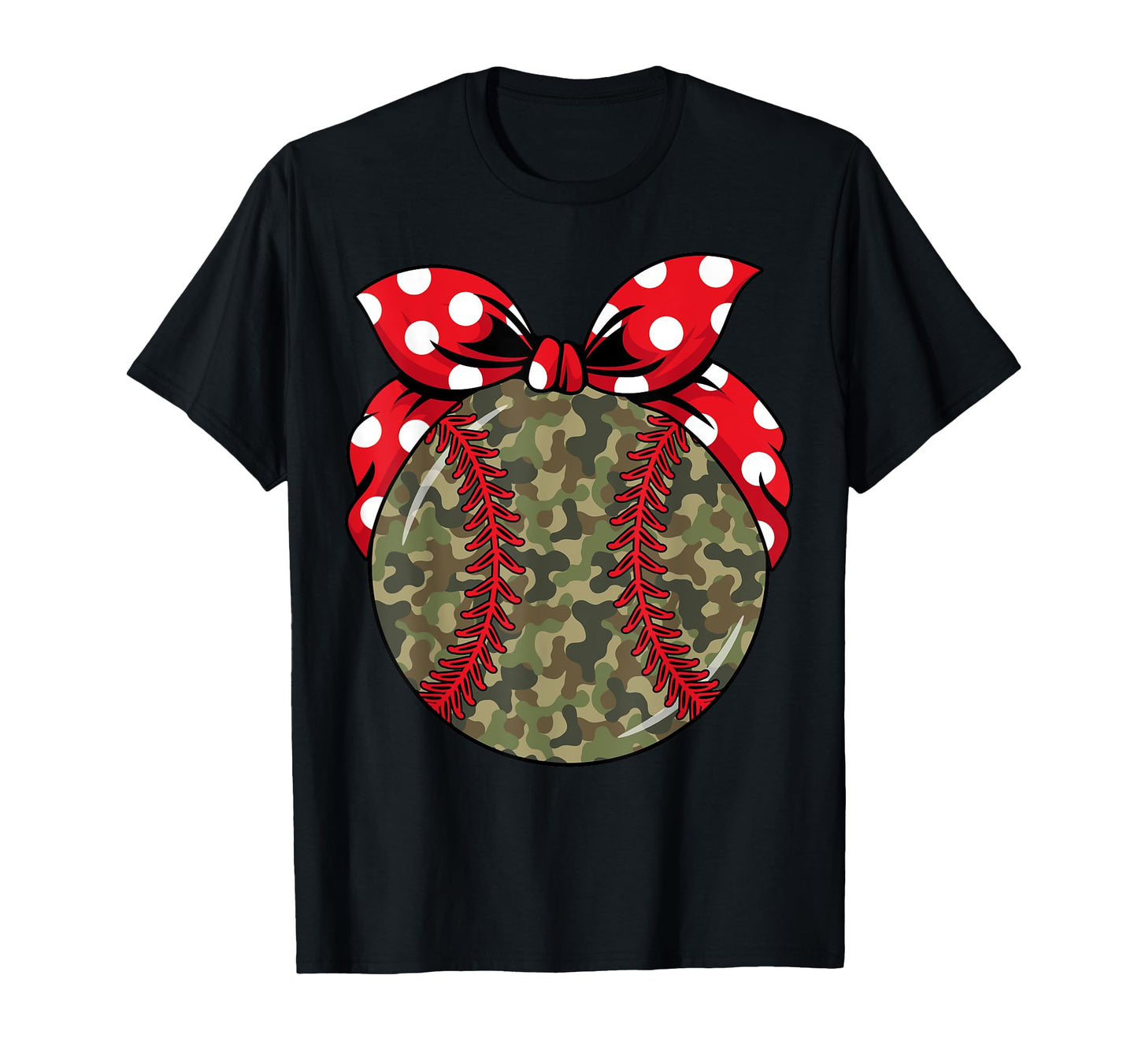 Baseball Camo Bow Softball Checkered Hoodie - Novelty Apparel Men Women - T-Shirt, Sweatshirt, Hoodie