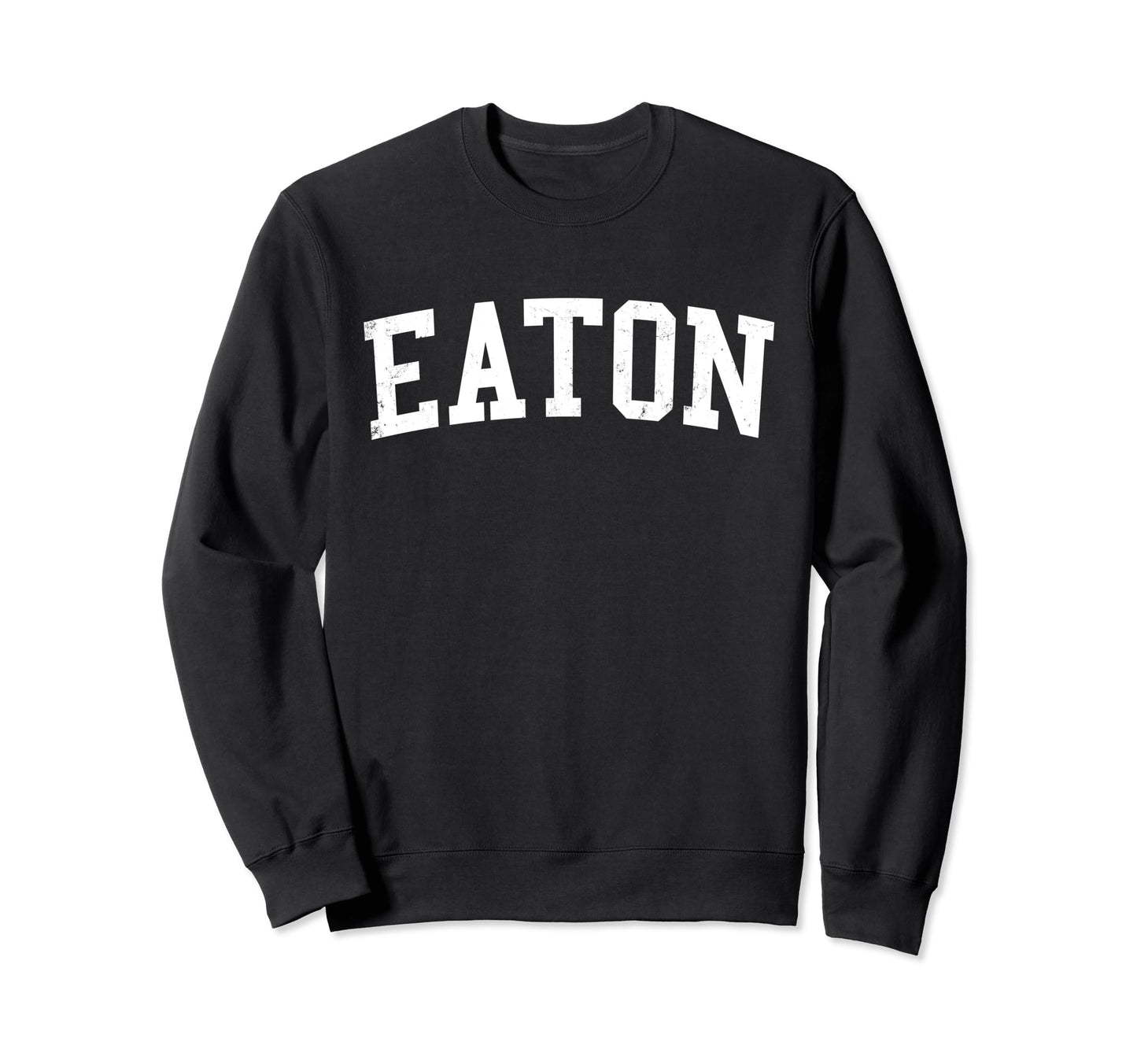 Eaton Oh Distressed White Varsity Sweatshirt - Aesthetic Graphic Men Women - T-Shirt, Sweatshirt, Hoodie