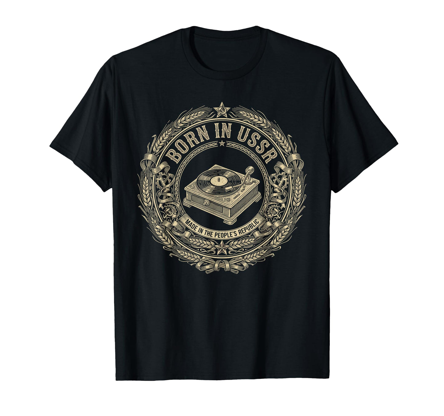 Ussr Native Vinyl Player Soviet T-Shirt - Novelty Apparel for Adults - T-Shirt, Sweatshirt, Hoodie