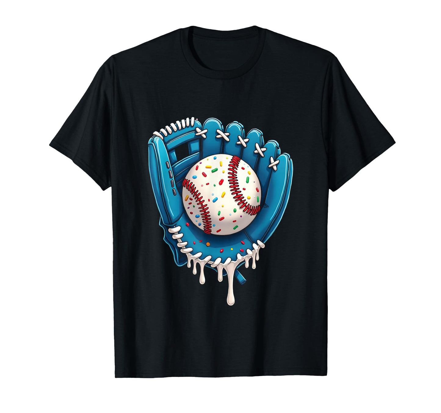 Baseball Drip Ice Cream Sprinkles T-Shirt - Trendy Graphic Men Women - T-Shirt, Sweatshirt, Hoodie