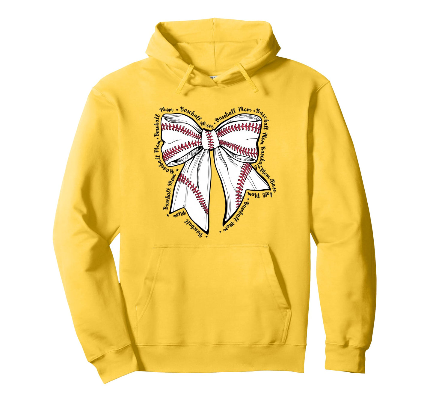 Coquette Bow Baseball Mom Baseball Mama Hoodie - Streetwear Style Unisex - T-Shirt, Sweatshirt, Hoodie