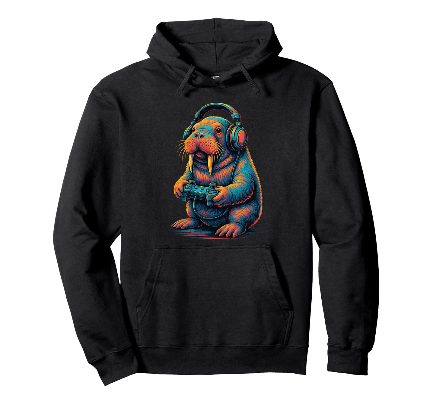 Walrus Gamer Gaming Animal Lover Hoodie - Aesthetic Graphic Unisex - T-Shirt, Sweatshirt, Hoodie
