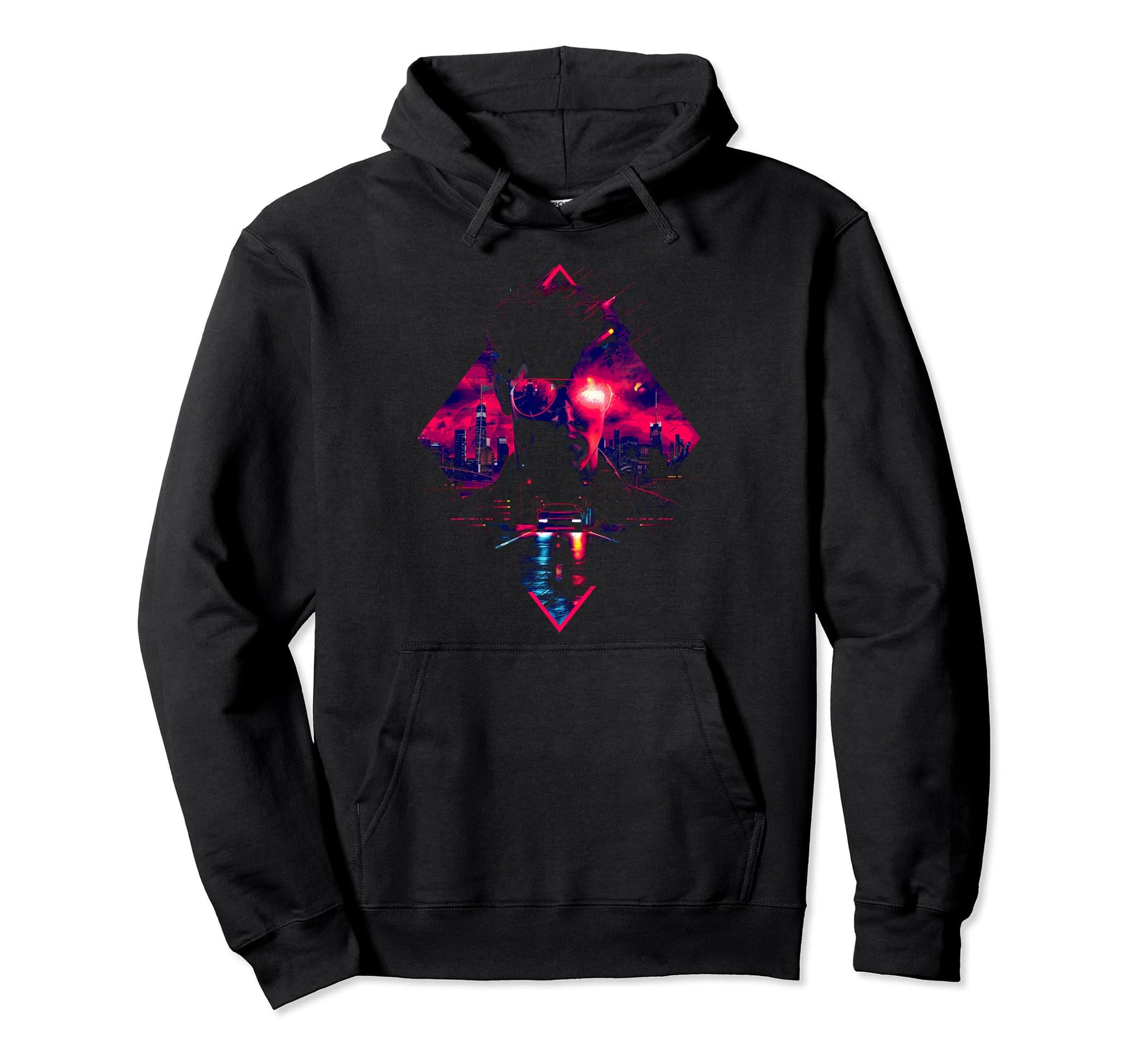 Sunglasses Car Skyline 1980S 1990S Hoodie - Unique Graphic Men Women - T-Shirt, Sweatshirt, Hoodie