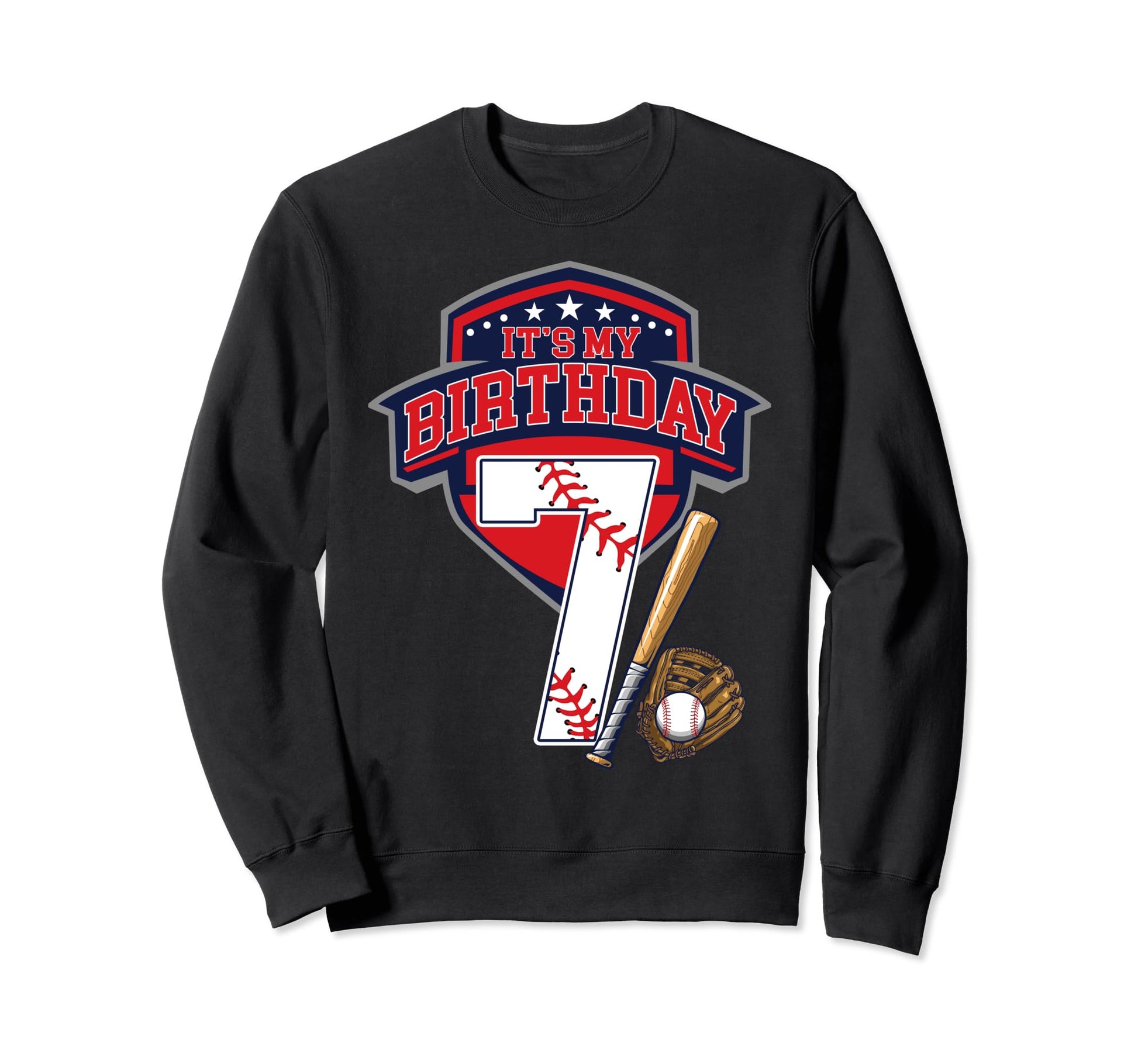 Its My 7Th Baseball Birthday Party Sweatshirt - Trendy Graphic Unisex - T-Shirt, Sweatshirt, Hoodie